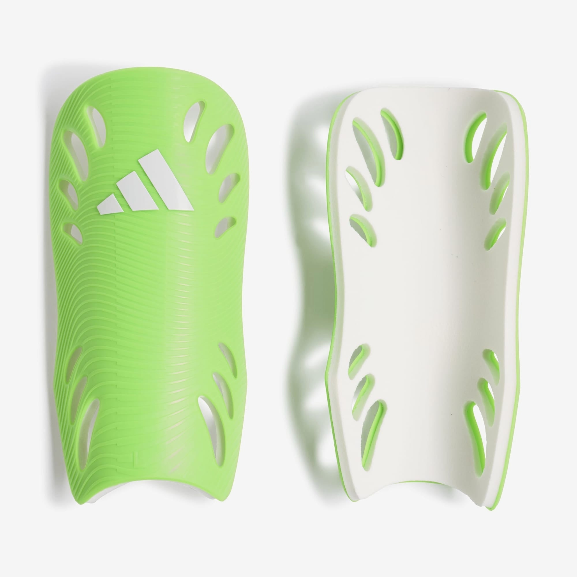 adidas Adiflex Soccer Shin Guards - Solar Slime / White