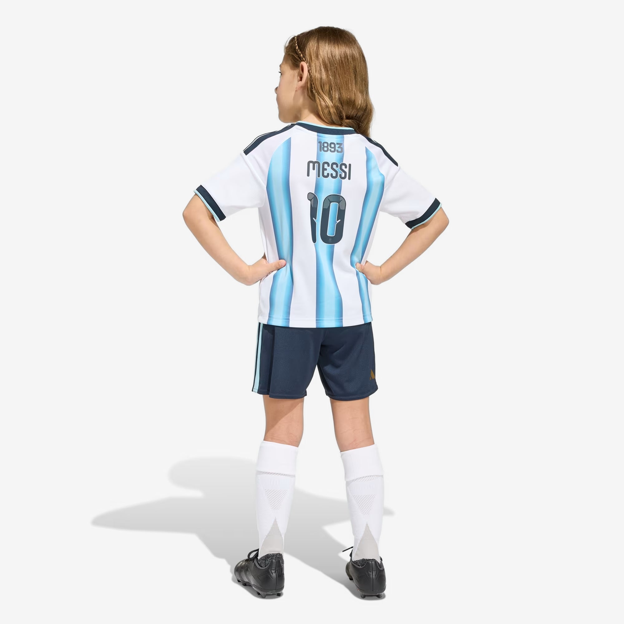 adidas Argentina 2026 Home Messi Set Little/Big Kids' Soccer Kit - White / Icey Blue / Light Blue