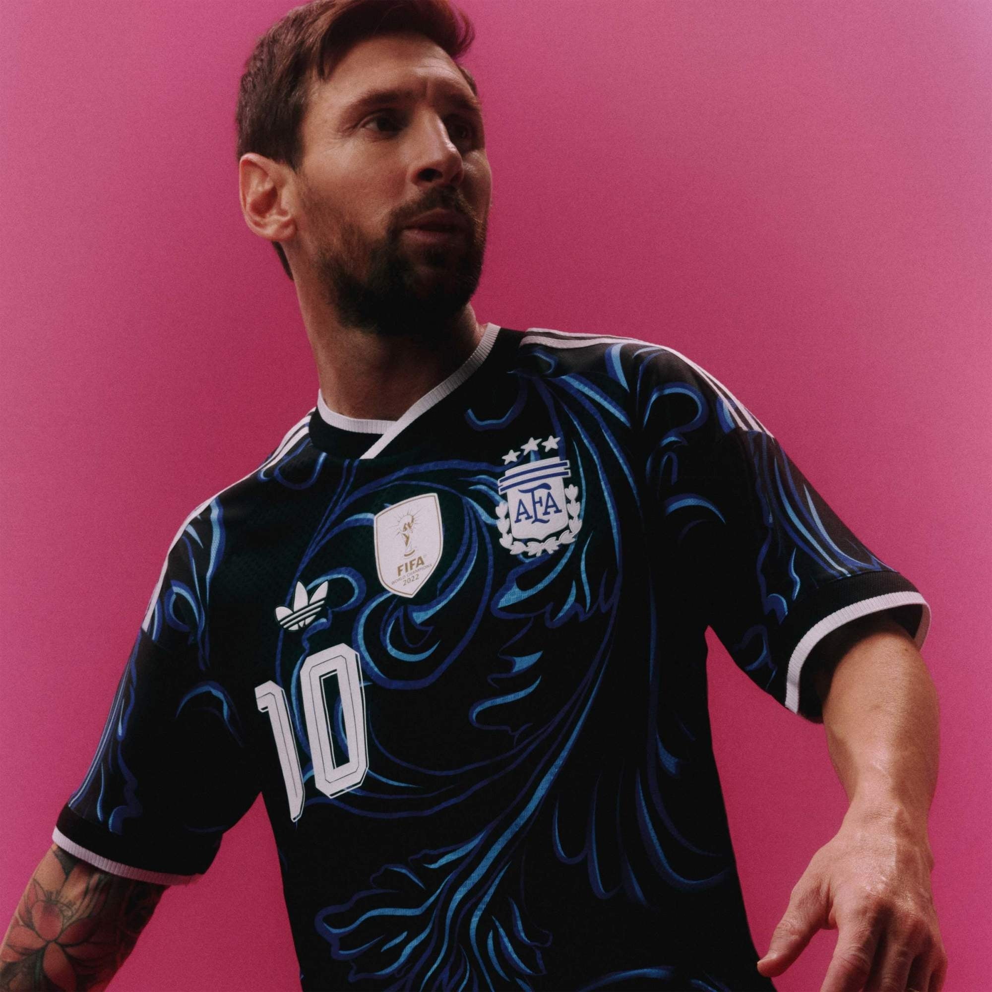 adidas Argentina 2026 Match Away Men's Soccer Authentic Jersey - Black / Lucid Blue / Blue Burst