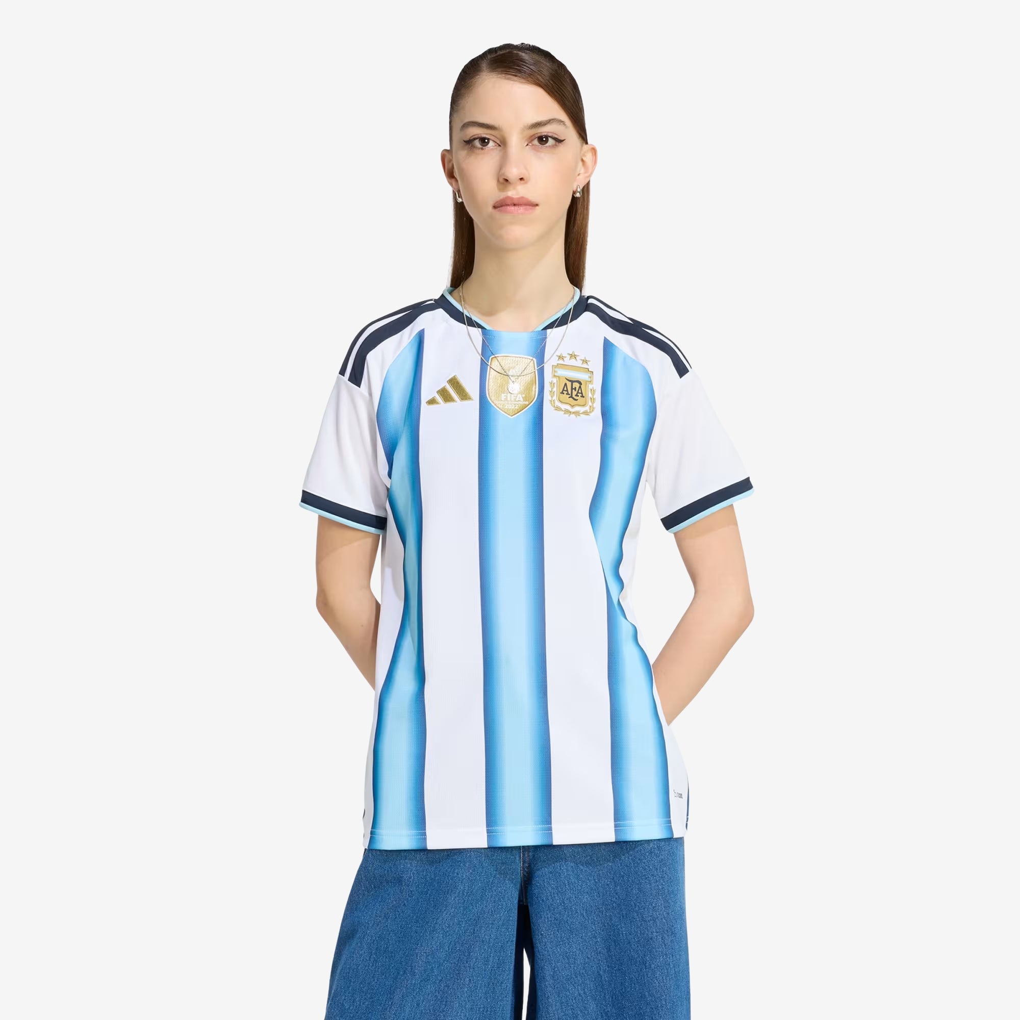 adidas Argentina 2026 Stadium Home Women's Soccer Jersey - White / Icey Blue / Light Blue