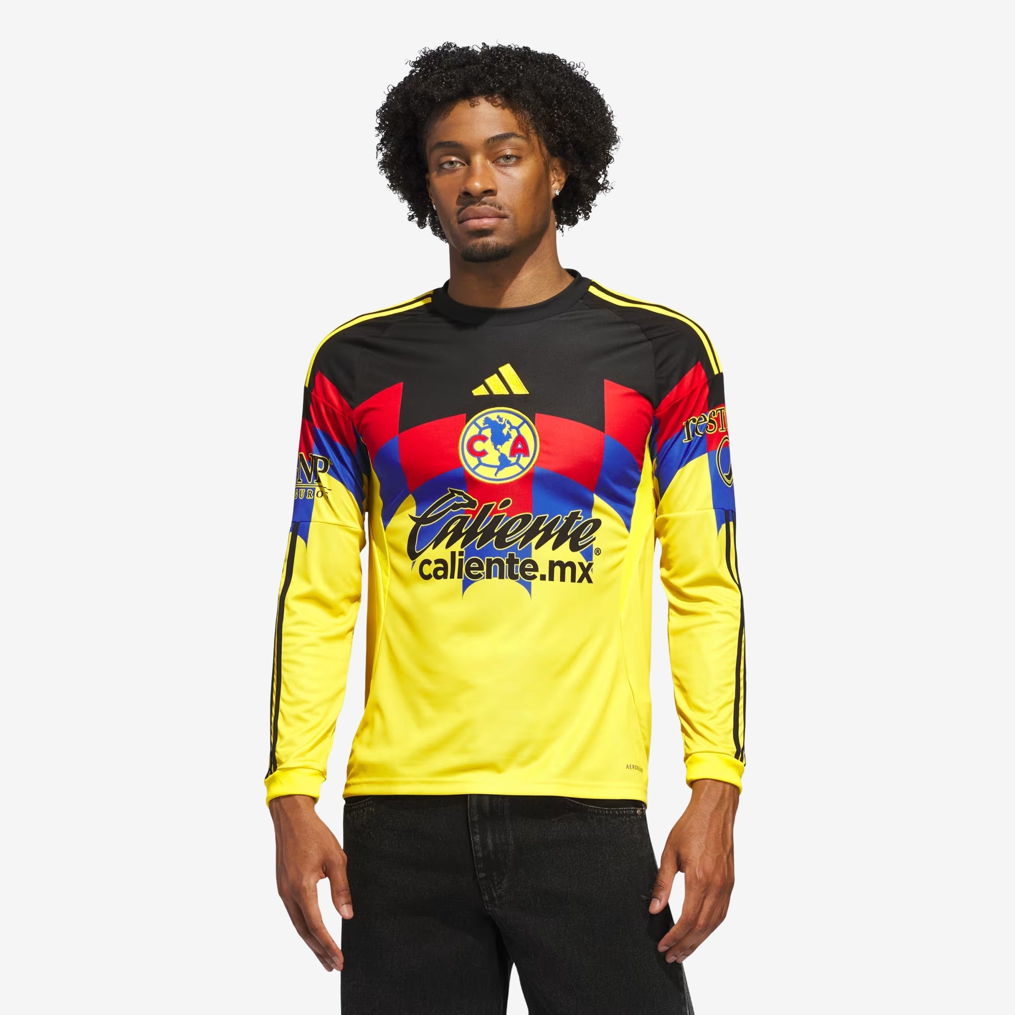 adidas Club América 2025/26 Stadium Home Men's Soccer Long-Sleeve Jersey - Yellow