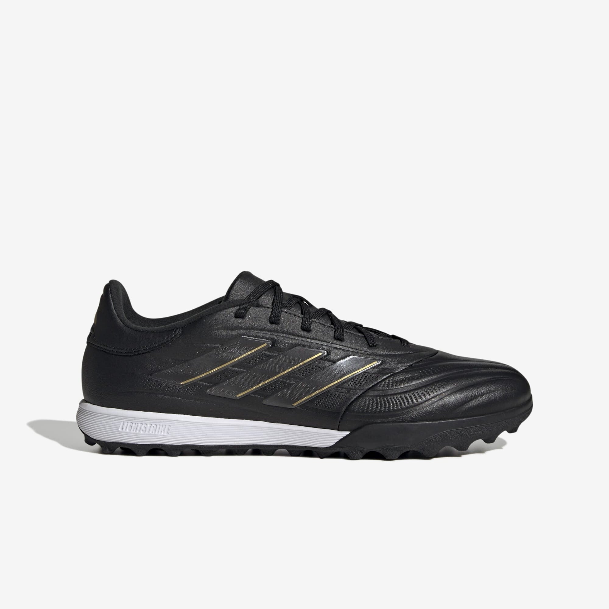 adidas Copa Pure 2 League Turf Low-Top Soccer Shoes - Core Black / Carbon / Gold Metallic