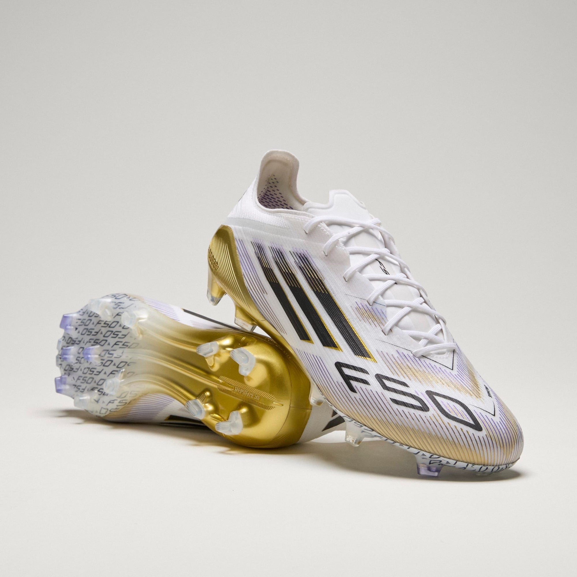 adidas F50 Elite Firm-Ground Low-Top Soccer Cleats - Cloud White / Core Black / Gold Metallic