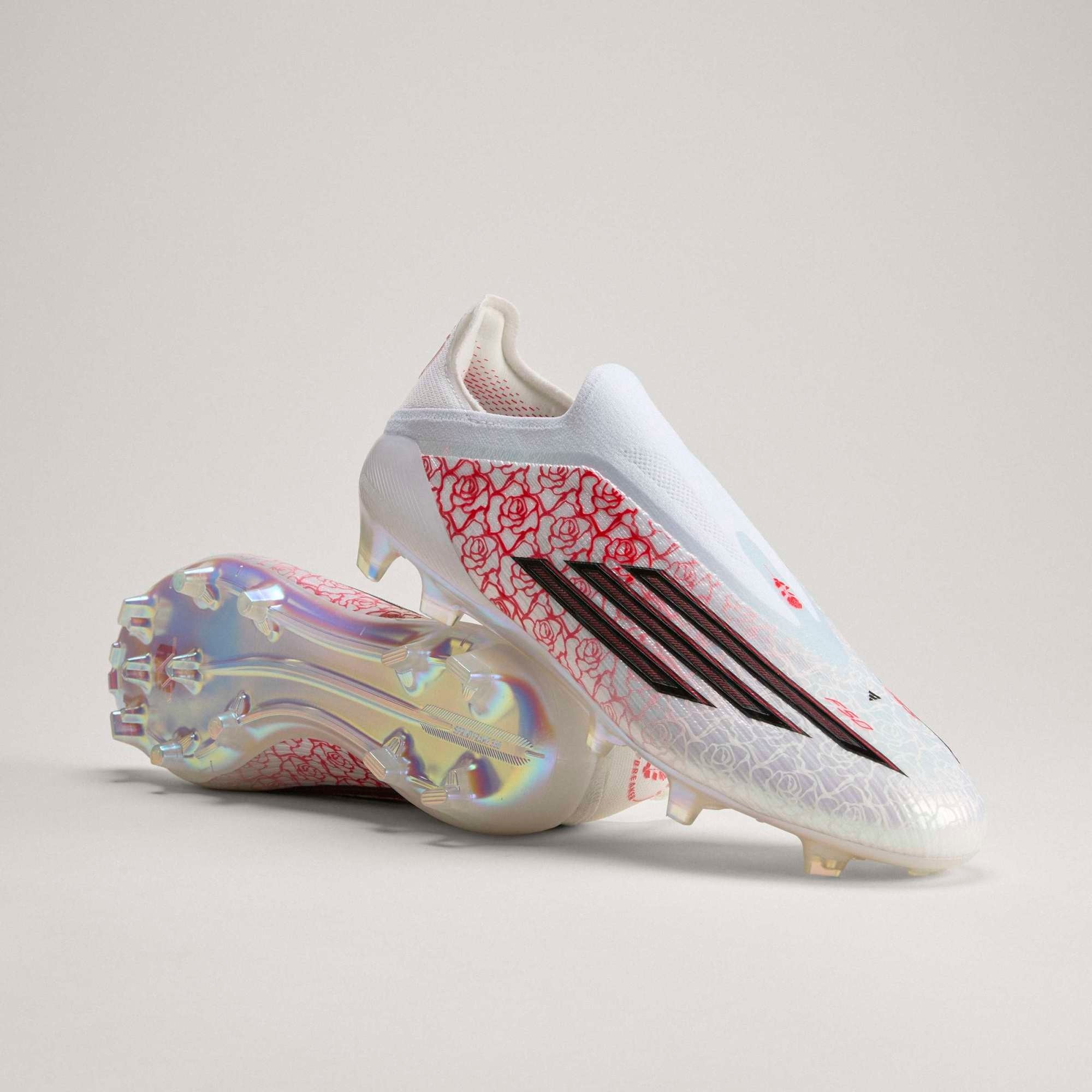 adidas F50 Elite Laceless LY Firm-Ground Low-Top Soccer Cleats - Cloud White / Core Black / Lucid Red