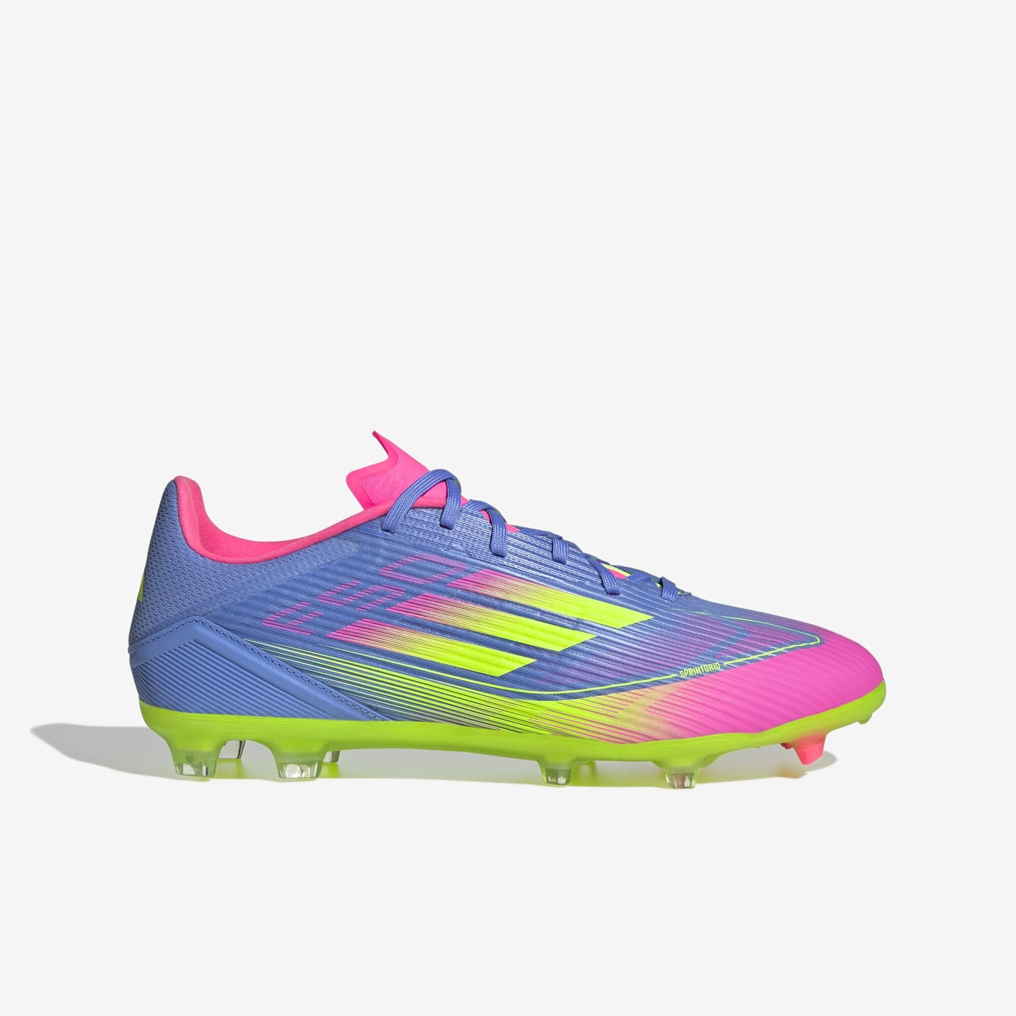 adidas F50 League FG/MG Low-Top Soccer Cleats - Blue Fusion / Lucid Lemon / Lucid Pink