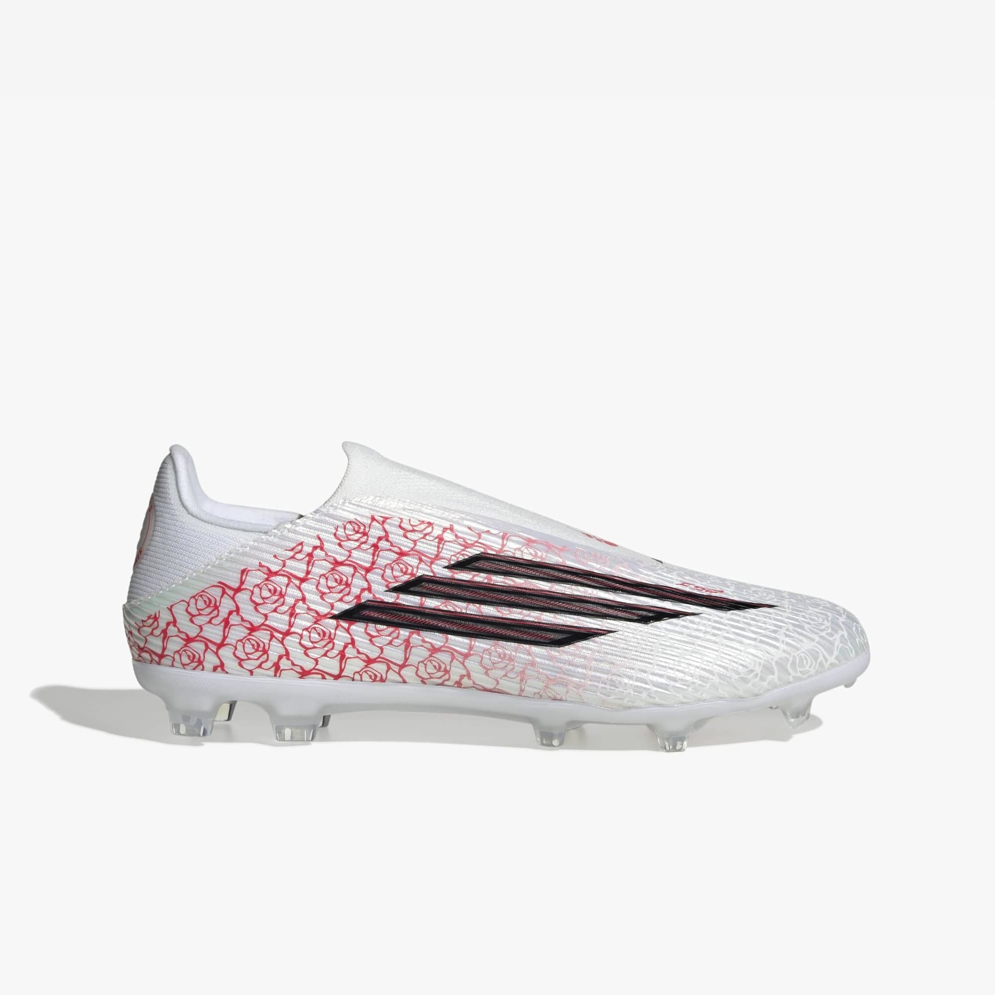 adidas F50 League Laceless LY Firm/Multi-Ground Low-Top Soccer Cleats - Cloud White / Core Black / Lucid Red