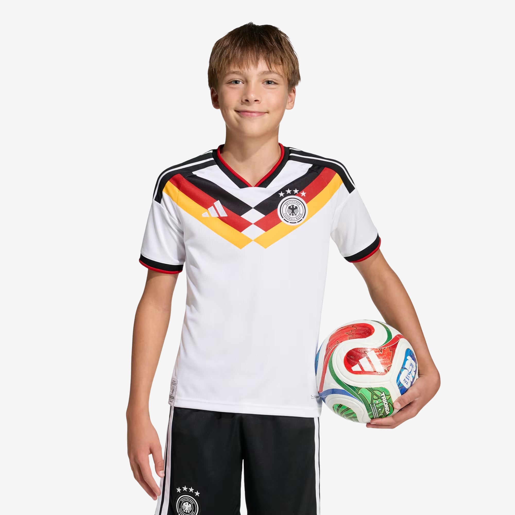 adidas Germany 2026 Stadium Home Big Kids' Soccer Jersey - White
