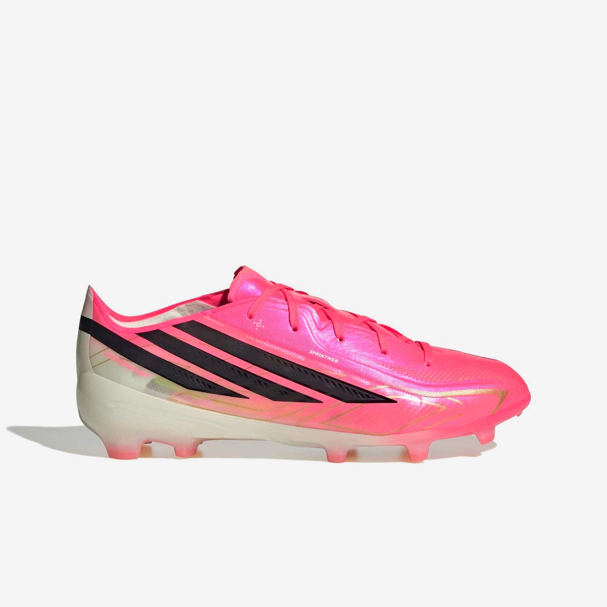 adidas Jr. F50 Hyperfast Elite Big Kids' Firm-Ground Low-Top Soccer Cleats - Solar Turbo / Core Black / Gold Met.