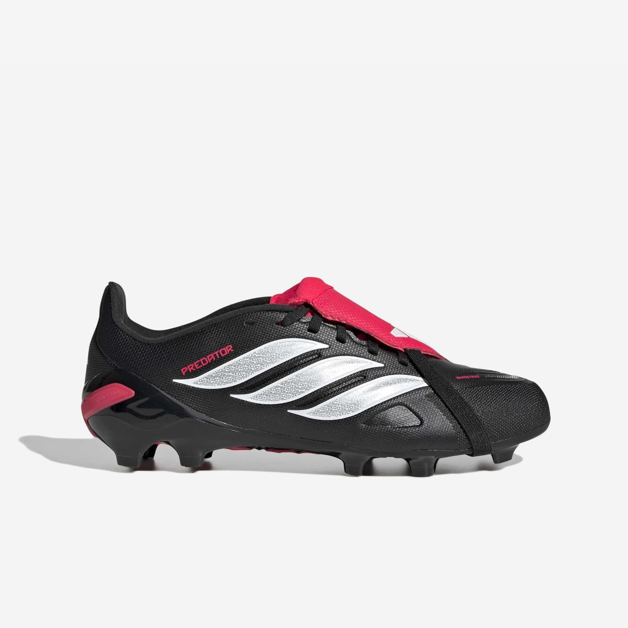 adidas Jr. Predator League Fold-Over Tongue Big Kids' Firm-Ground Low-Top Soccer Cleats - Core Black / Cloud White / Lucid Red