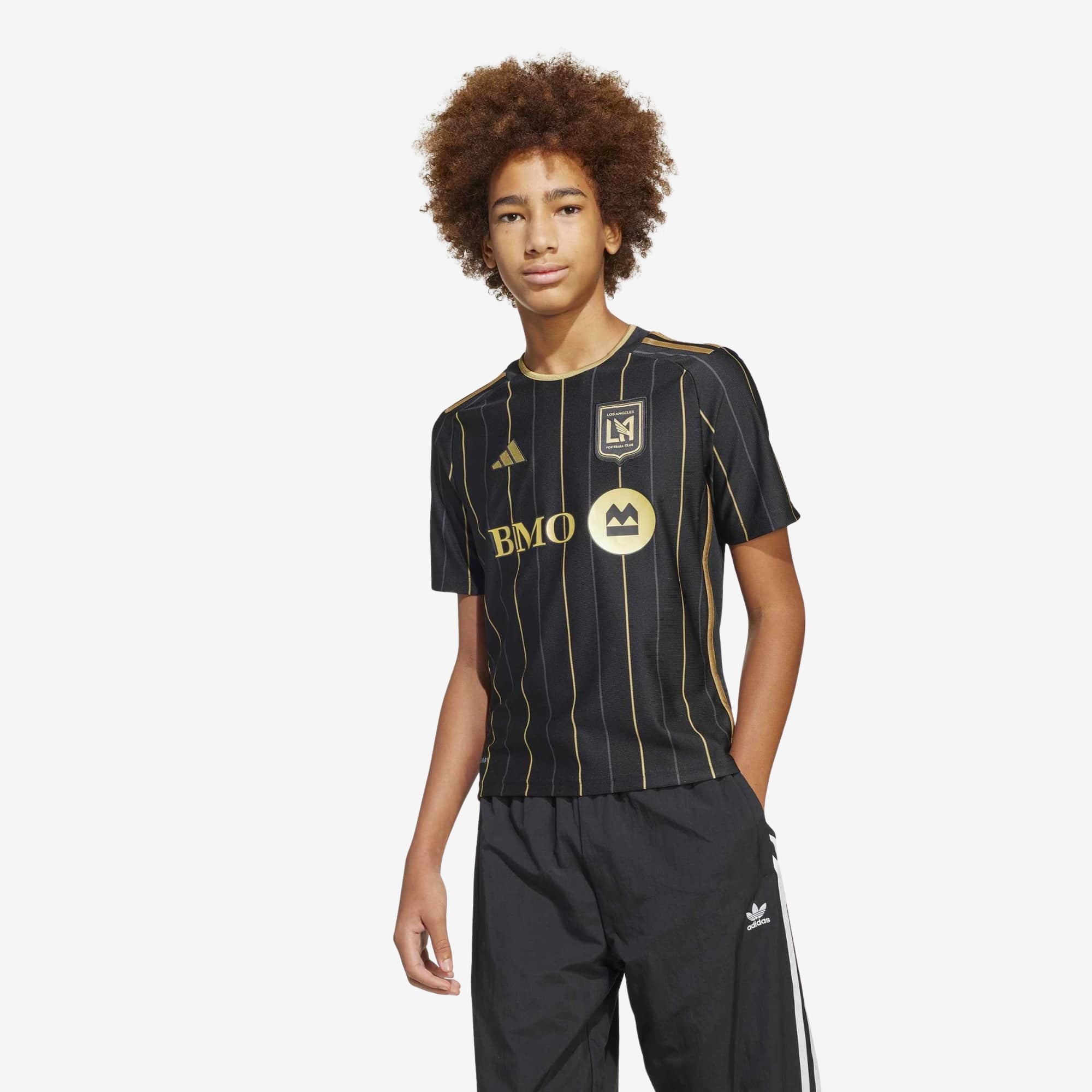 adidas Los Angeles FC 2024/25 Stadium Home Big Kids' AEROREADY Soccer Replica Jersey - Black