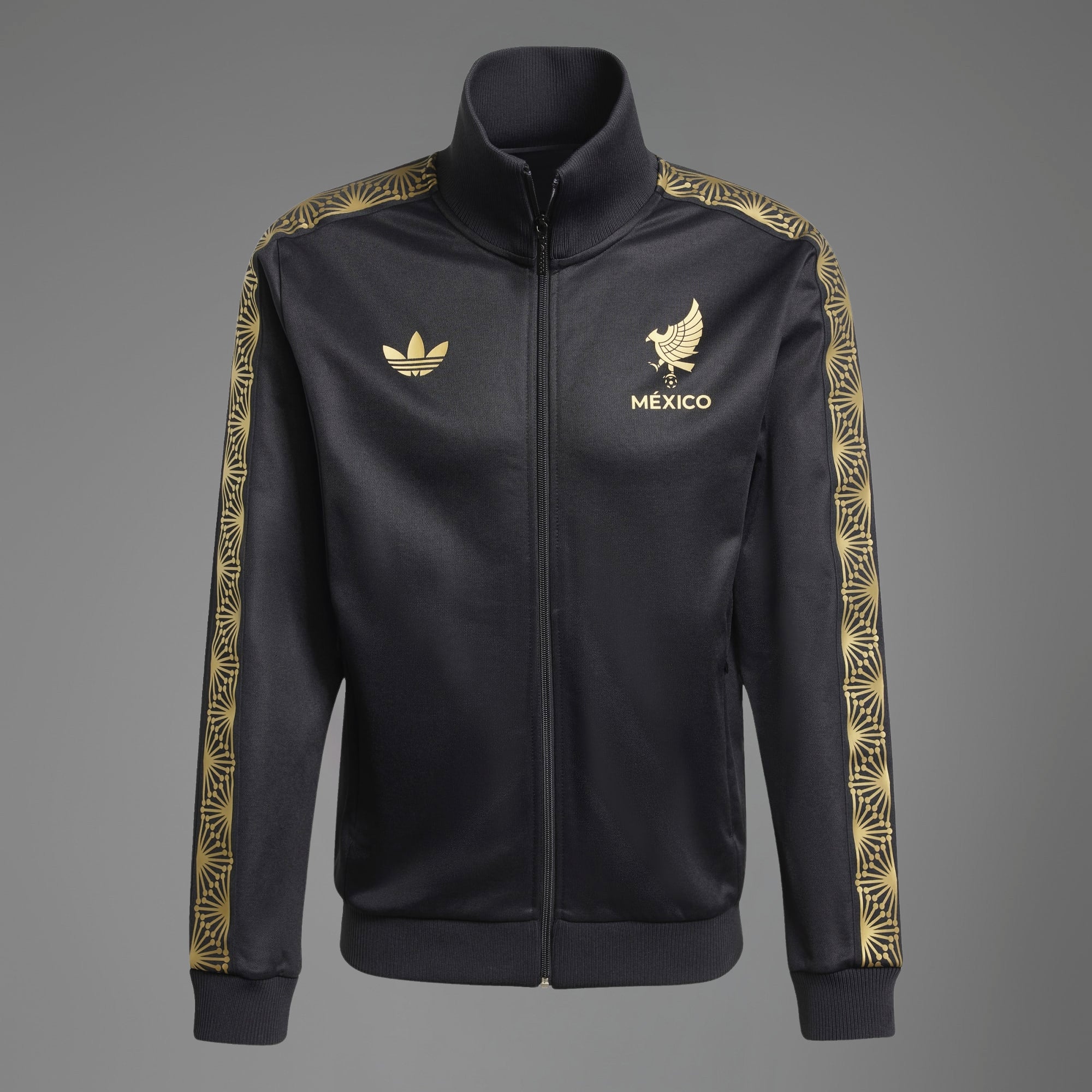 adidas Mexico 2025 Gold Top Men's Full-Zip Soccer Track Jacket - Black