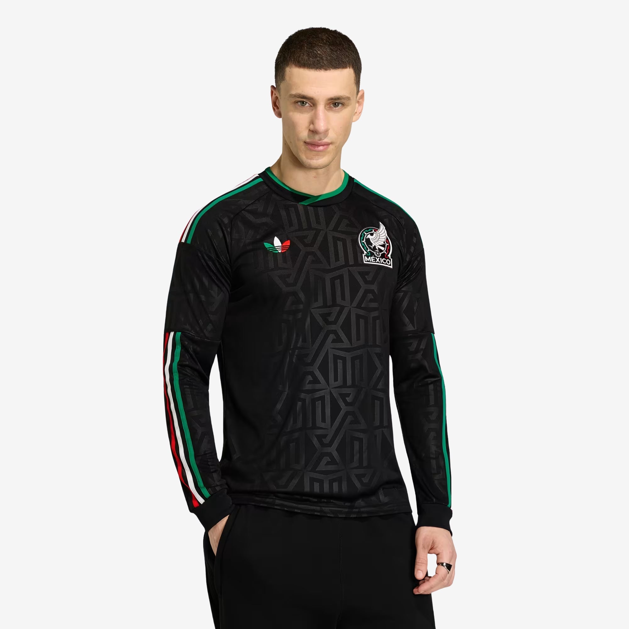 adidas Mexico 2026 Stadium Third Men's Soccer Long-Sleeve Jersey - Black