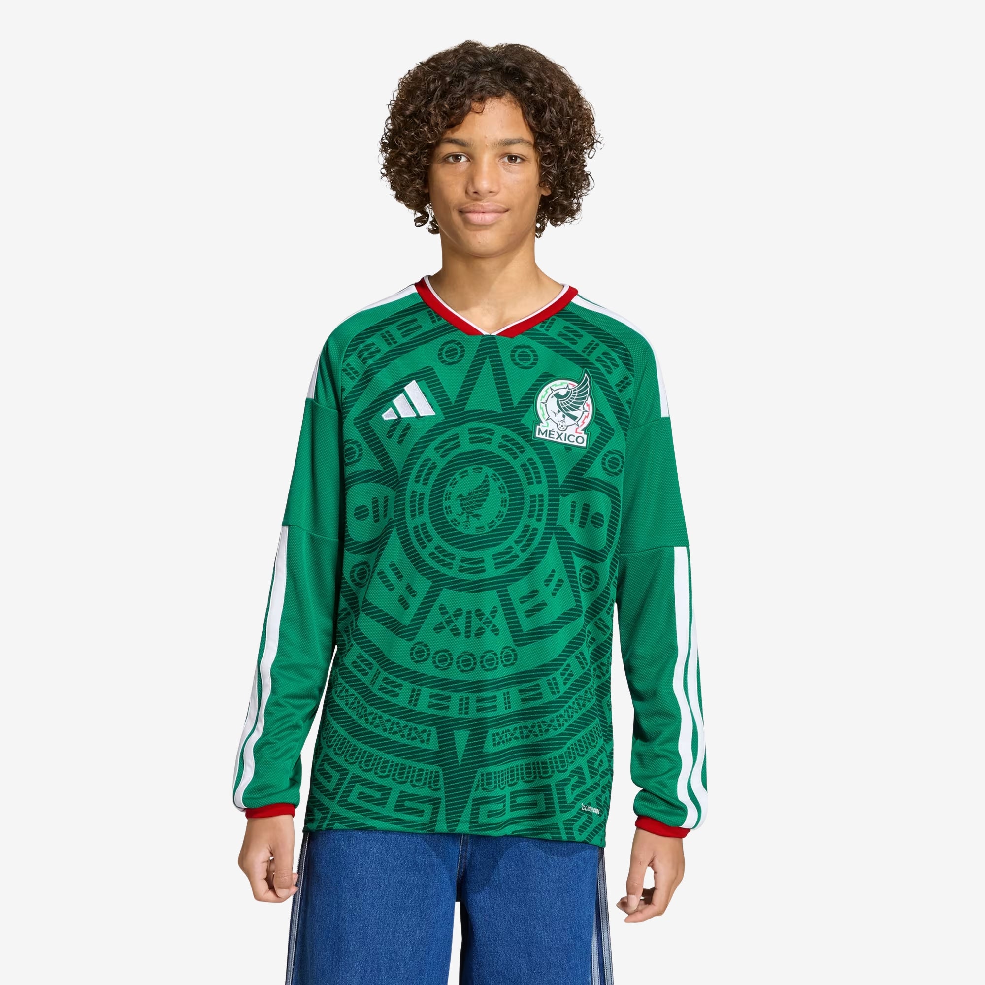 mexico gear soccer adidas Mexico 2026 Youth Home Stadium Long Sleeve Jersey M