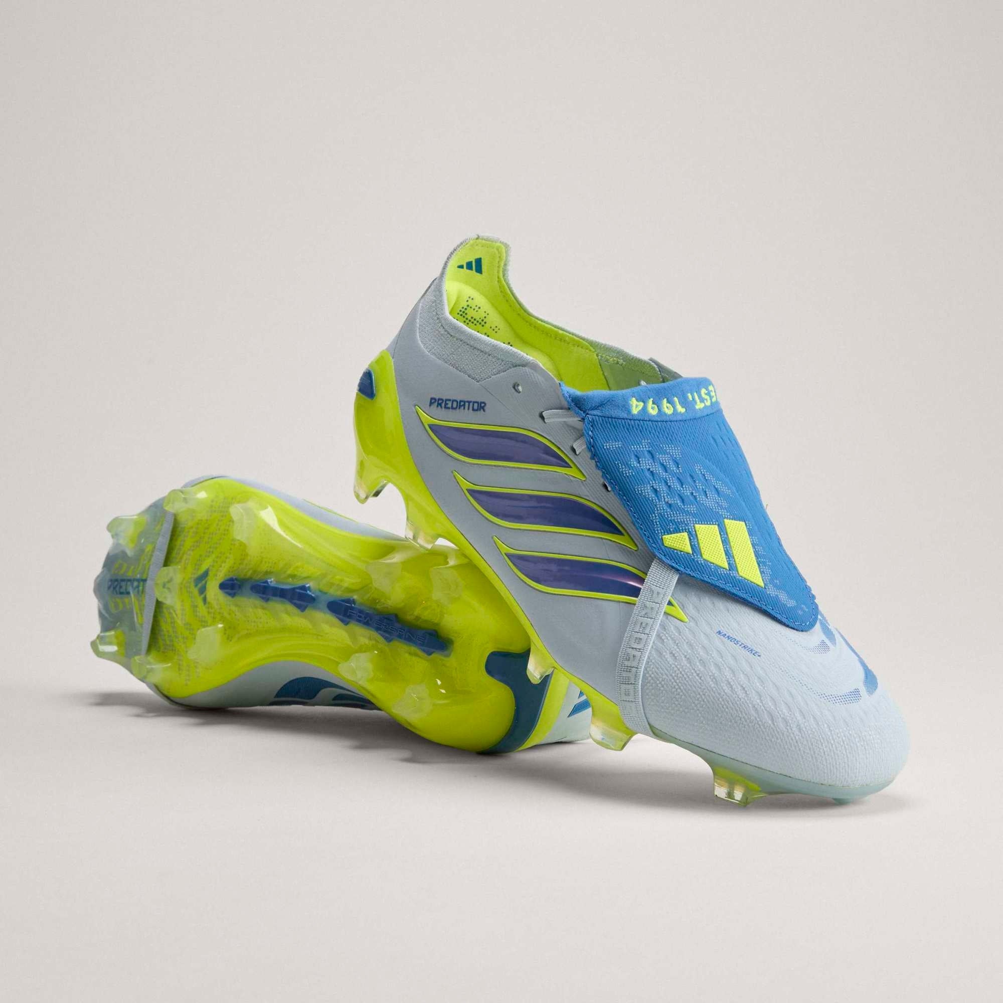 adidas Predator Elite Fold-Over Tongue Firm-Ground Low-Top Soccer Cleats - Crystal Sky / Ray Blue / Team Solar Yellow 2