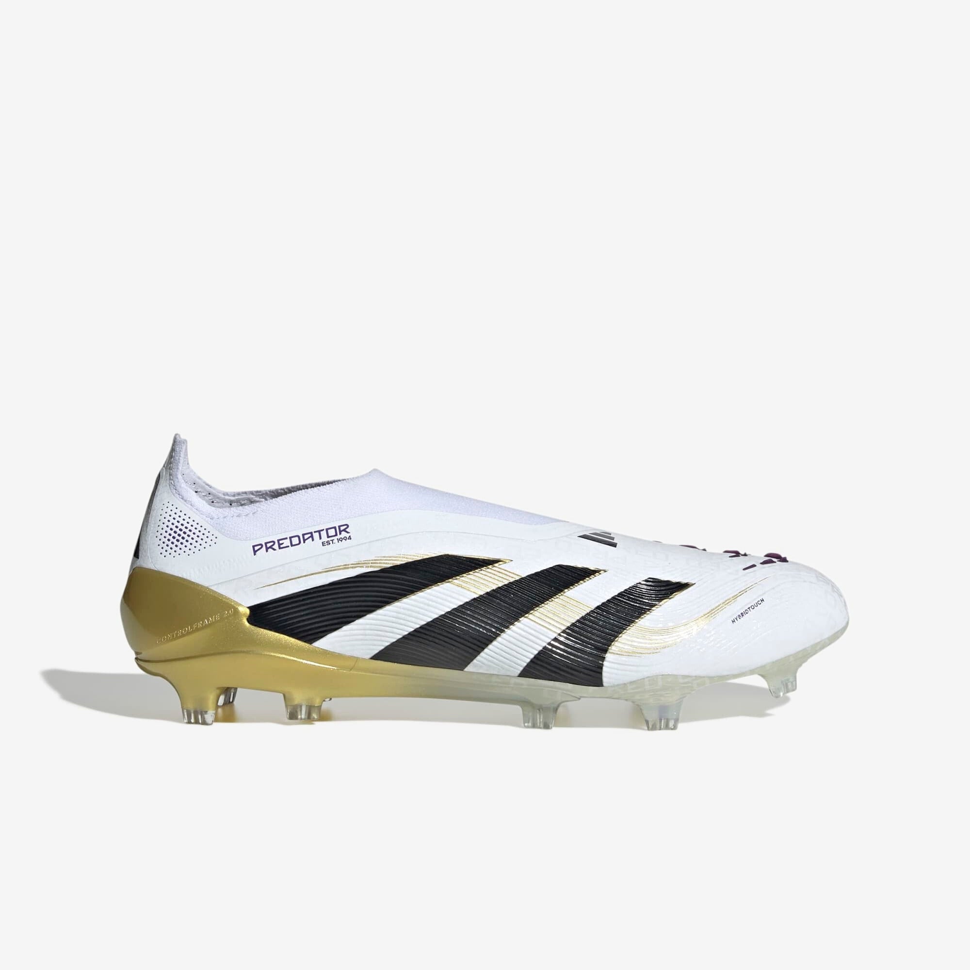adidas Predator Elite Laceless FG Low-Top Soccer Cleats - Ftwr White / Core Black / Gold Met.