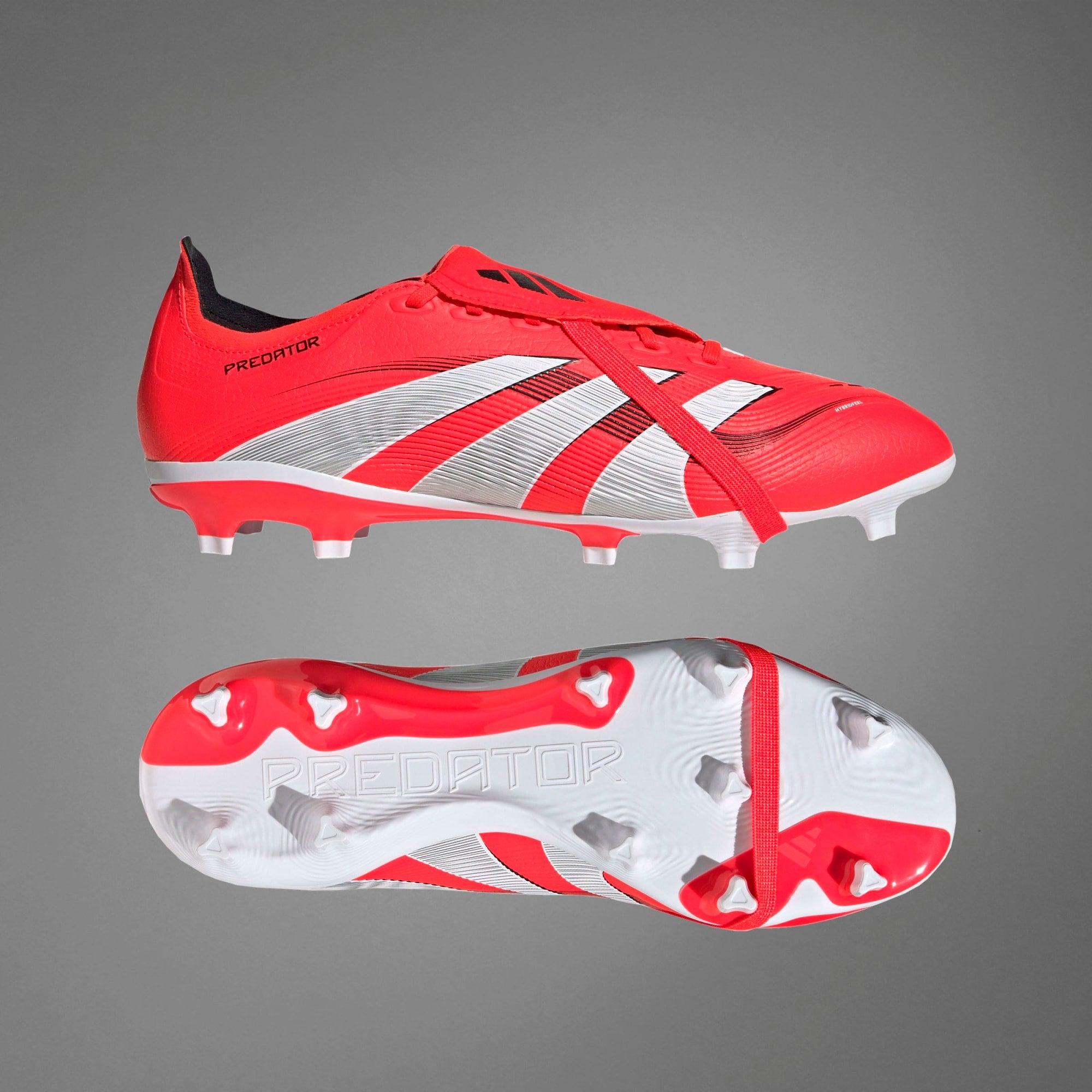 adidas Predator League Fold-Over Tongue Firm/Multi-Ground Low-Top Soccer Cleats - Lucid Red / Cloud White / Core Black