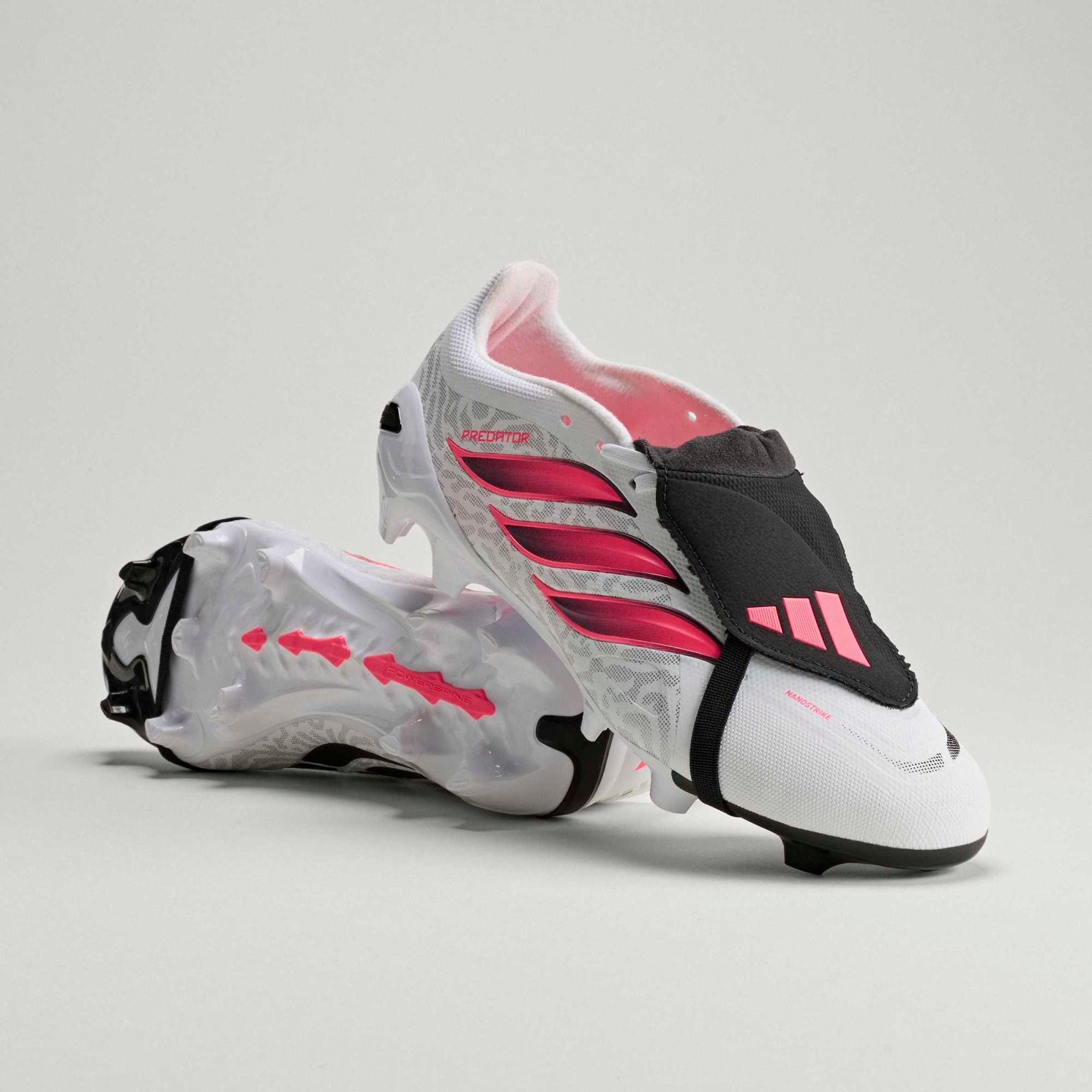 adidas Predator League Fold-Over Tongue Firm-Ground Low-Top Soccer Cleats - Cloud White / Solar Turbo / Core Black