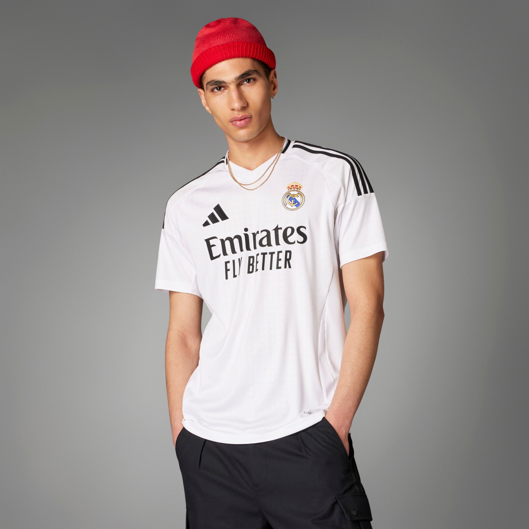 adidas Real Madrid 2024/25 Stadium Home Men's AEROREADY Soccer Replica Jersey - White