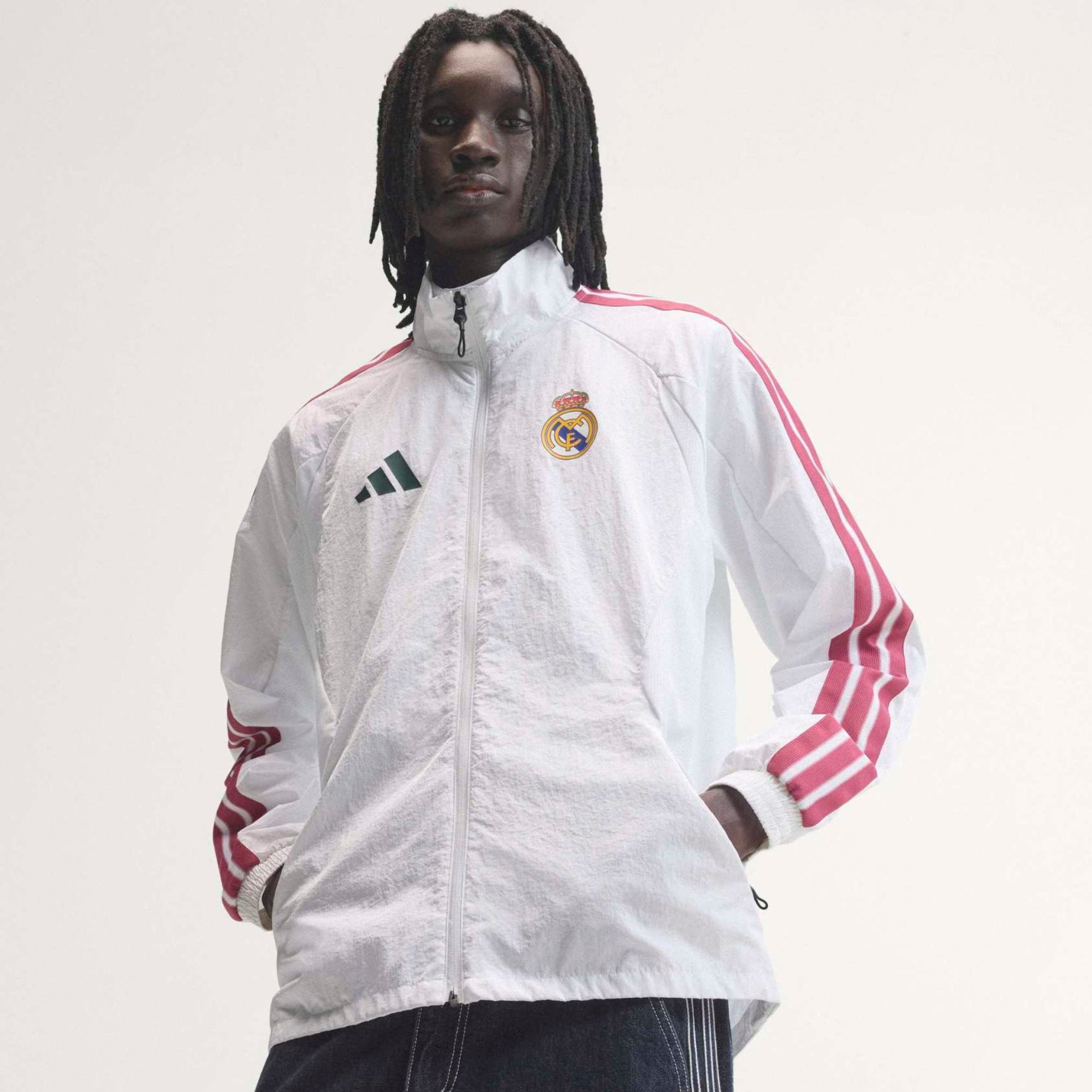 adidas Real Madrid Home Anthem Men's Full-Zip Soccer Jacket - White