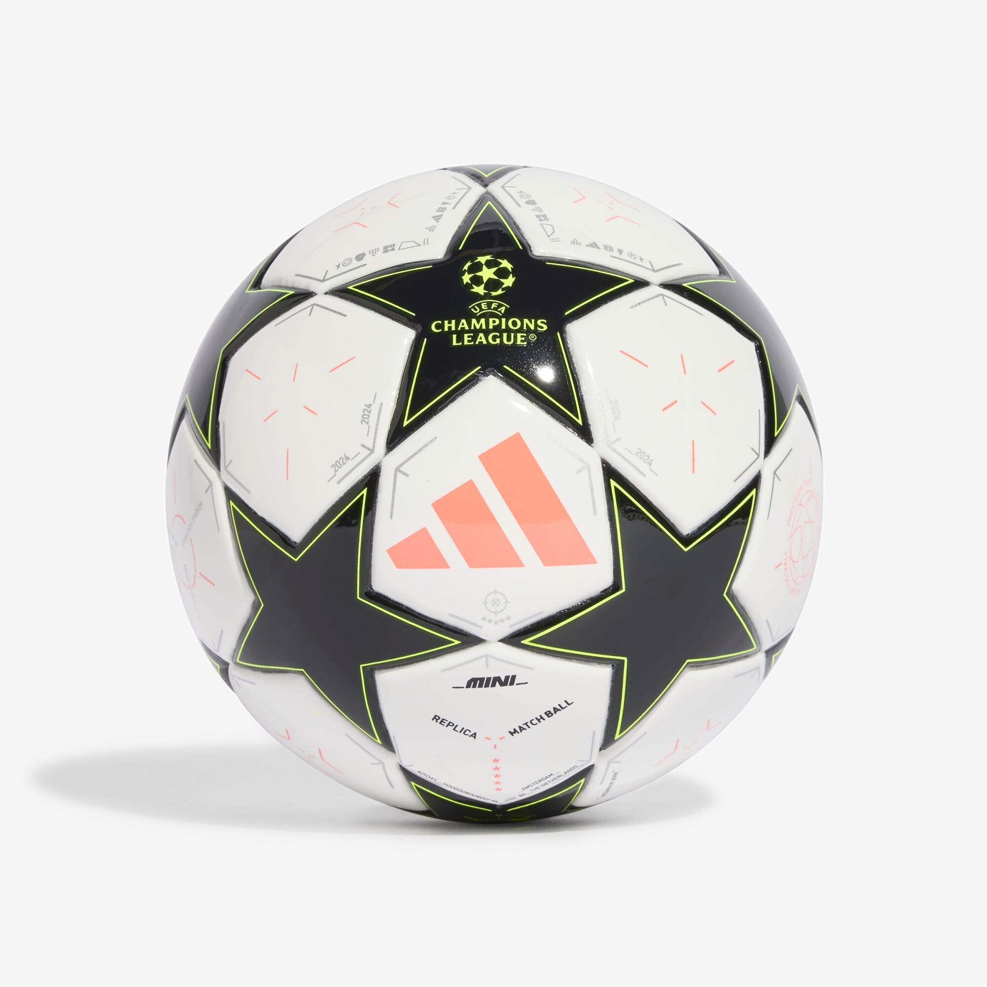 adidas UCL 24/25 League Phase Mini Soccer Ball - White / Black / Platinum Metallic / Team Solar Yellow