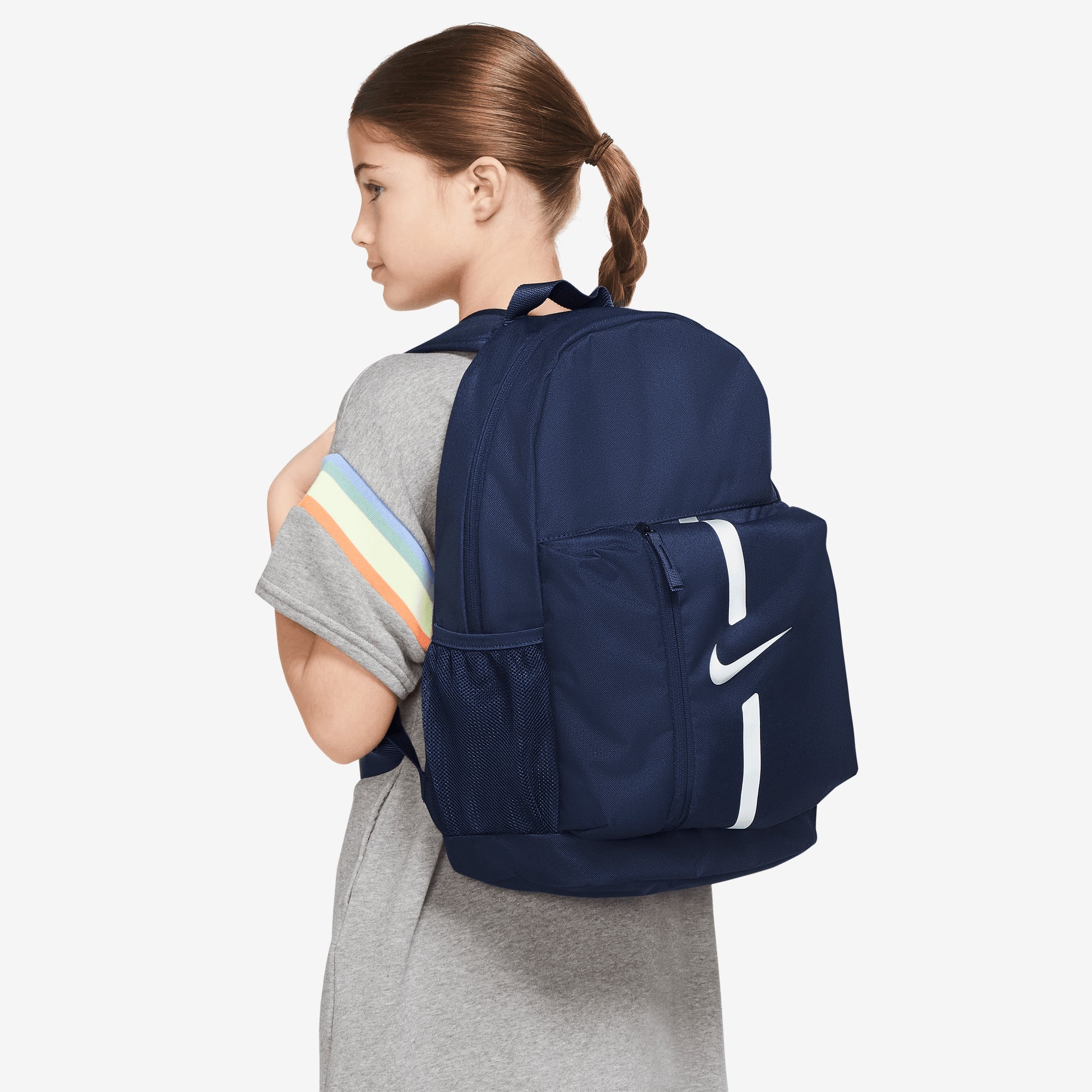 Nike Academy Team Kids' Soccer Backpack (22L) - Midnight Navy/Black/White