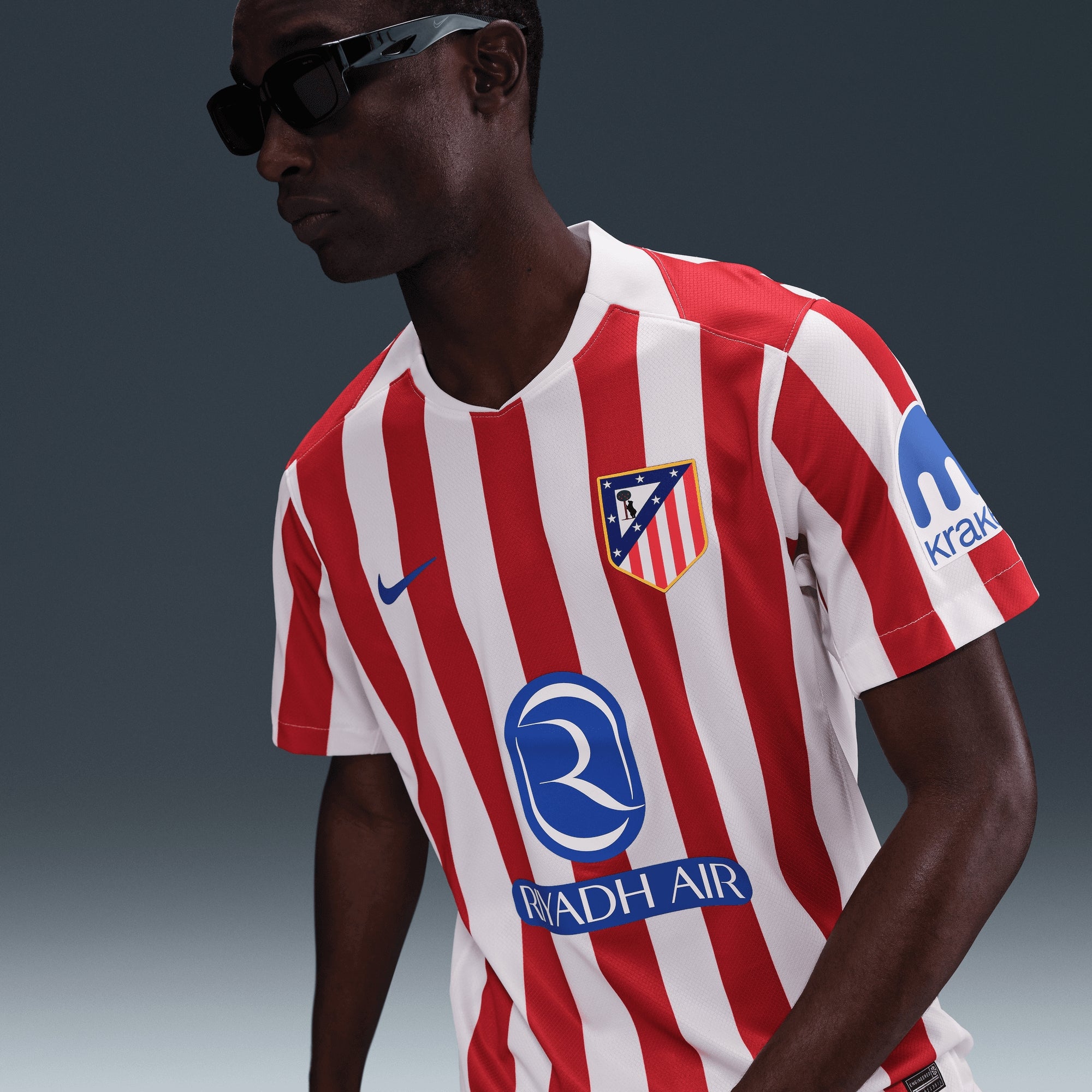 Nike Atlético Madrid 2025/26 Stadium Home Men's Dri-FIT Soccer Replica Jersey - Sport Red/White/Hyper Royal