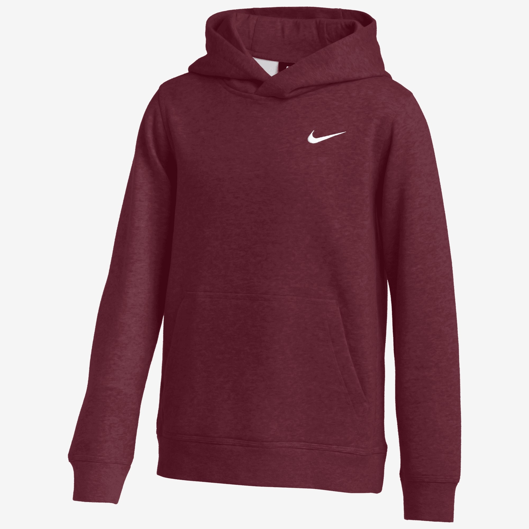 Nike Club Hoodie Big Kids' (Boys') Pullover Hoodie - Dark Maroon/White