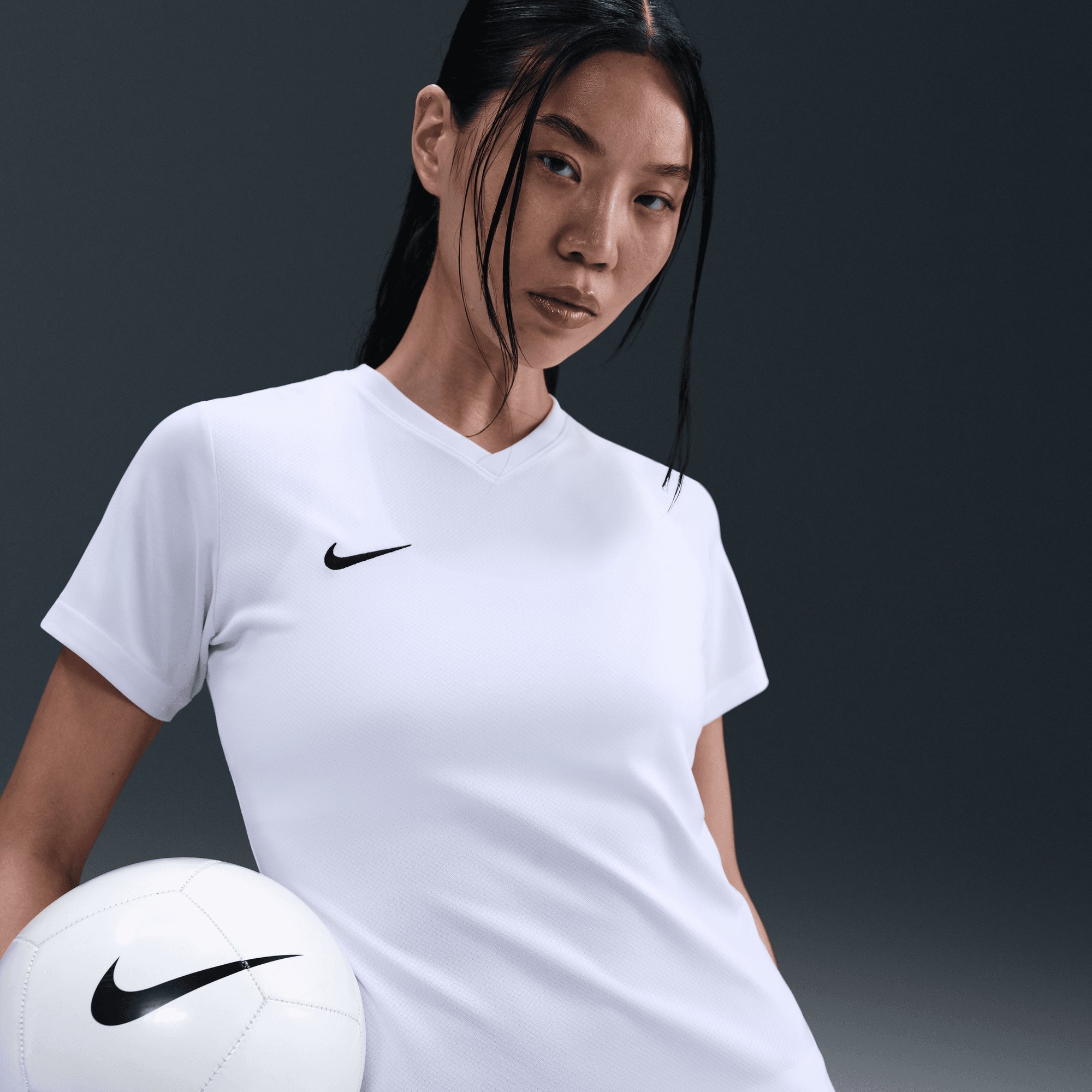 Nike Dri-FIT Tiempo Premier 2 Women's Short-Sleeve Soccer Jersey - White/White/Black