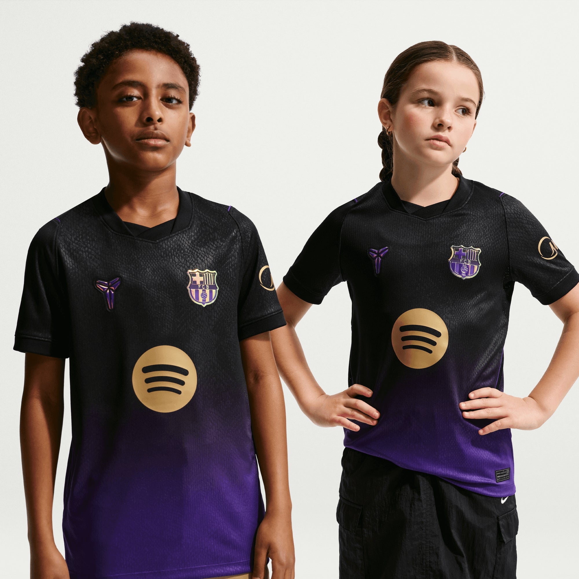 Nike FC Barcelona 2026/27 Stadium Away Big Kids' Kobe Dri-FIT Soccer Replica Jersey - Field Purple/Field Purple/Metallic Gold