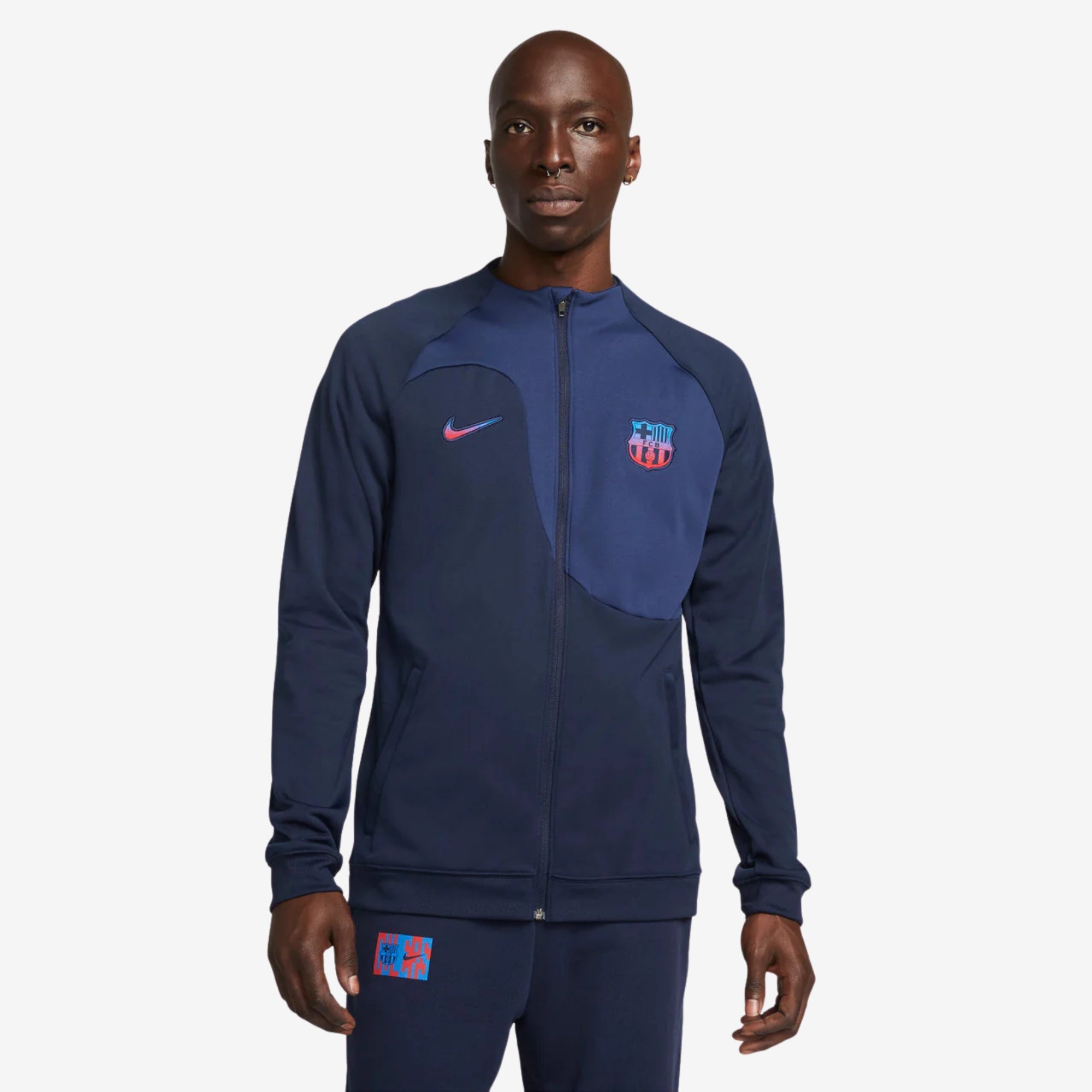 Nike FC Barcelona Academy Pro Men's Soccer Jacket - Obsidian/Midnight Navy/University Red
