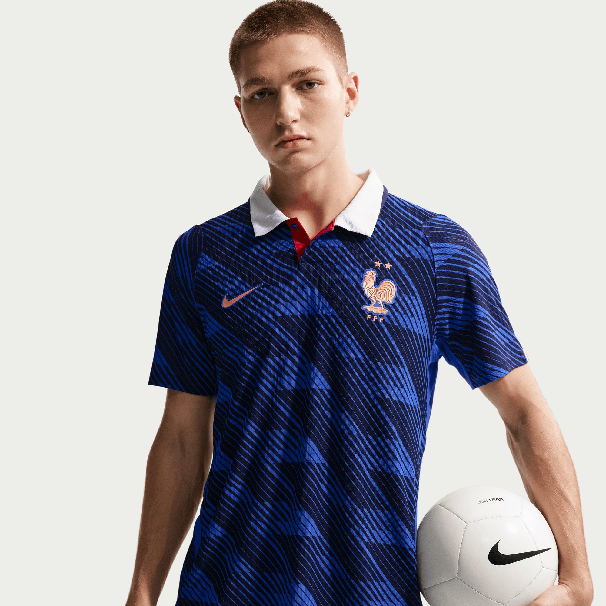 Nike France 2026/27 Match Home Men's Aero-FIT Soccer Authentic Jersey - Game Royal/Metallic Copper