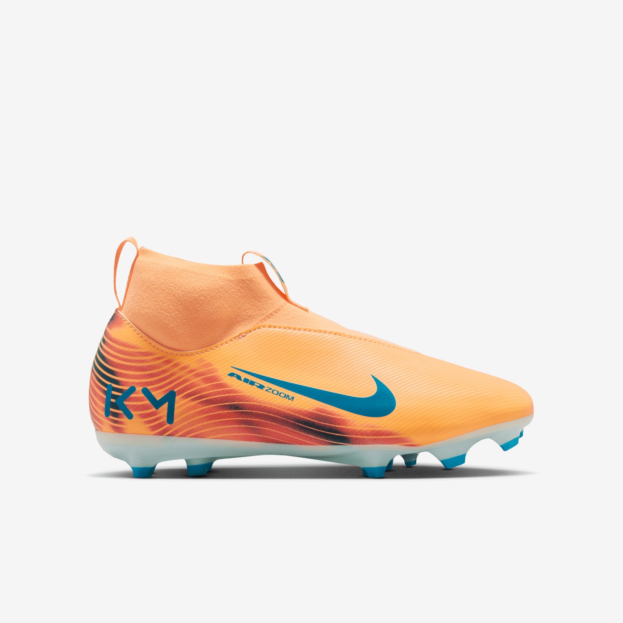 Nike Jr. Mercurial Superfly 10 Academy Kylian Mbappé Big Kids' Multi-Ground High-Top Soccer Cleats - Melon Tint/Neo Turq-Igloo