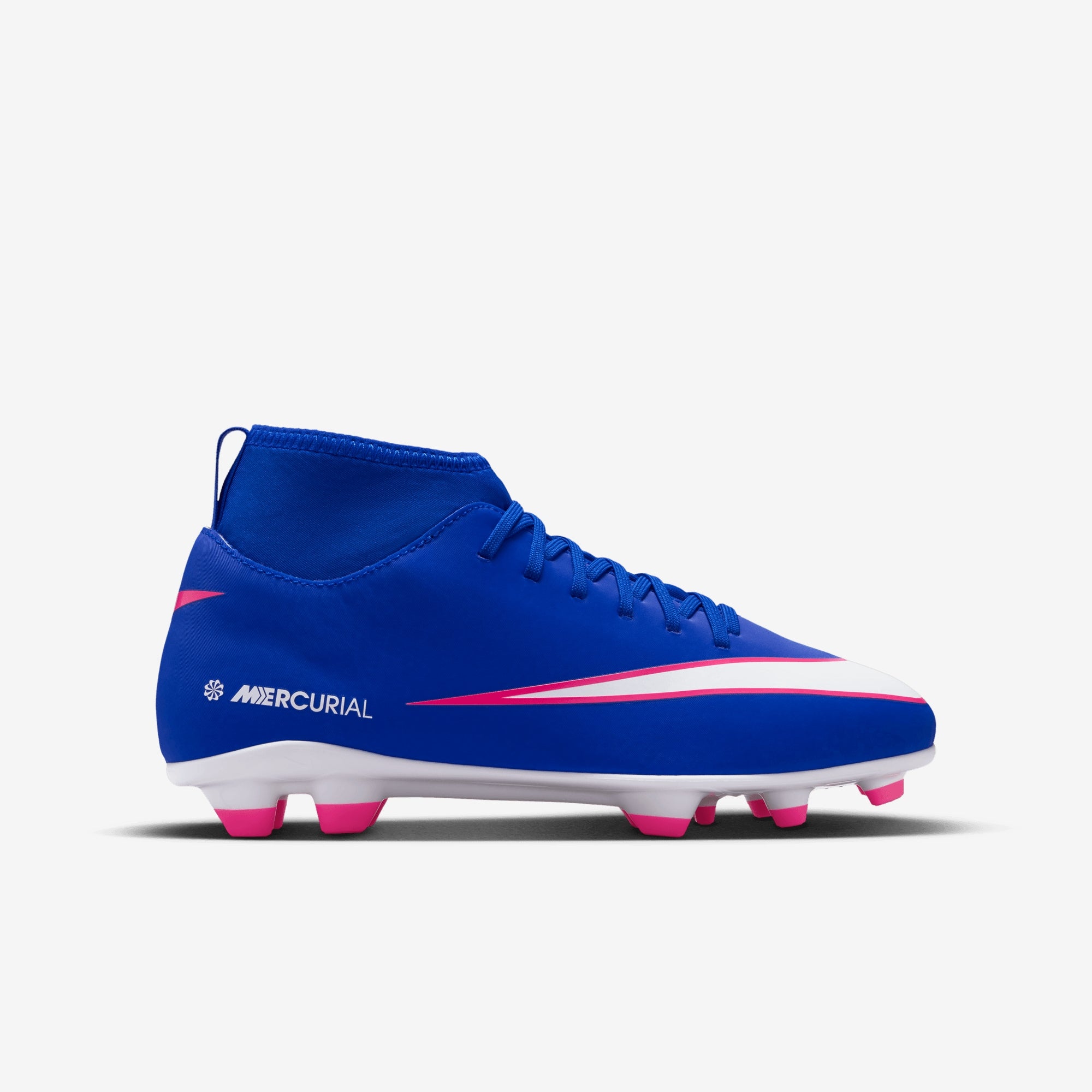 Nike Jr. Mercurial Superfly 10 Club Big Kids' Multi-Ground High-Top Soccer Cleats - Racer Blue/White