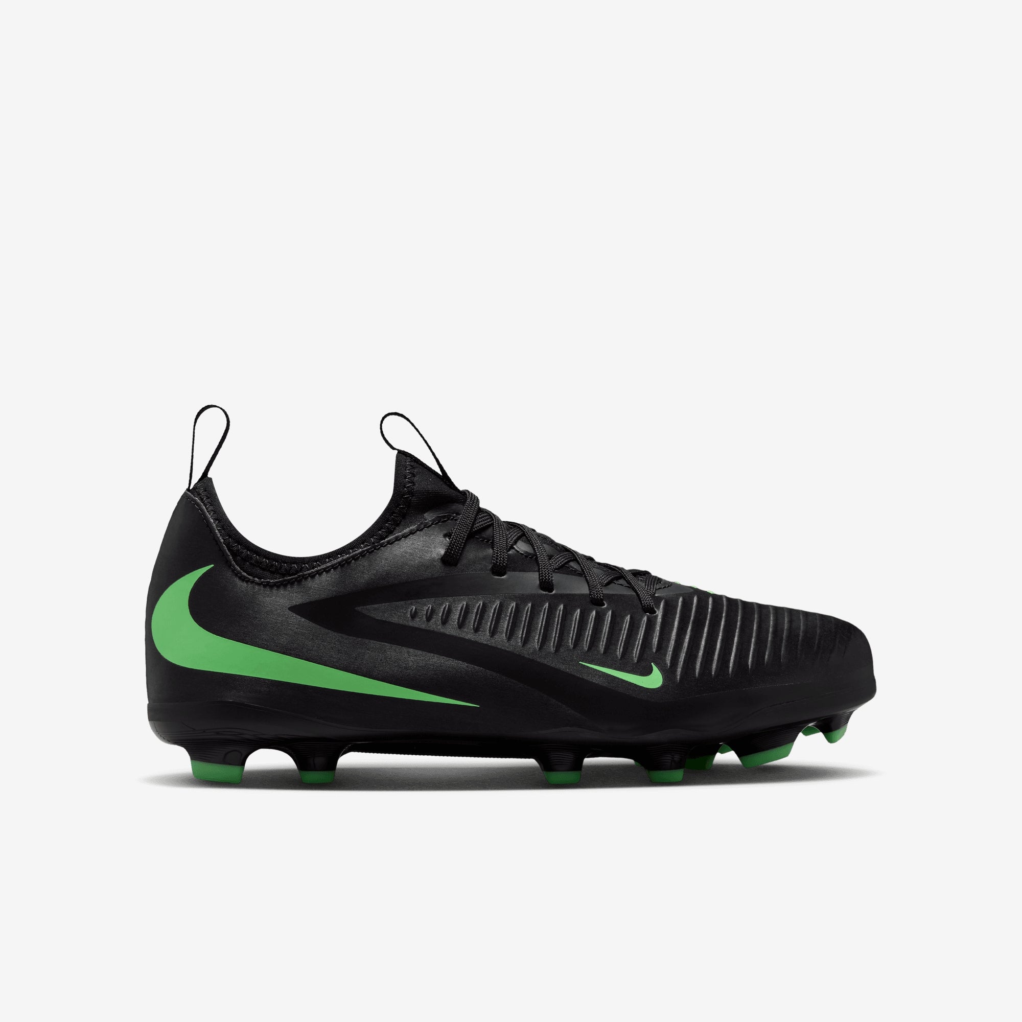 Nike Jr. Phantom 6 Low Academy Big Kids' Multi-Ground Soccer Cleats - Black/Illusion Green-Black