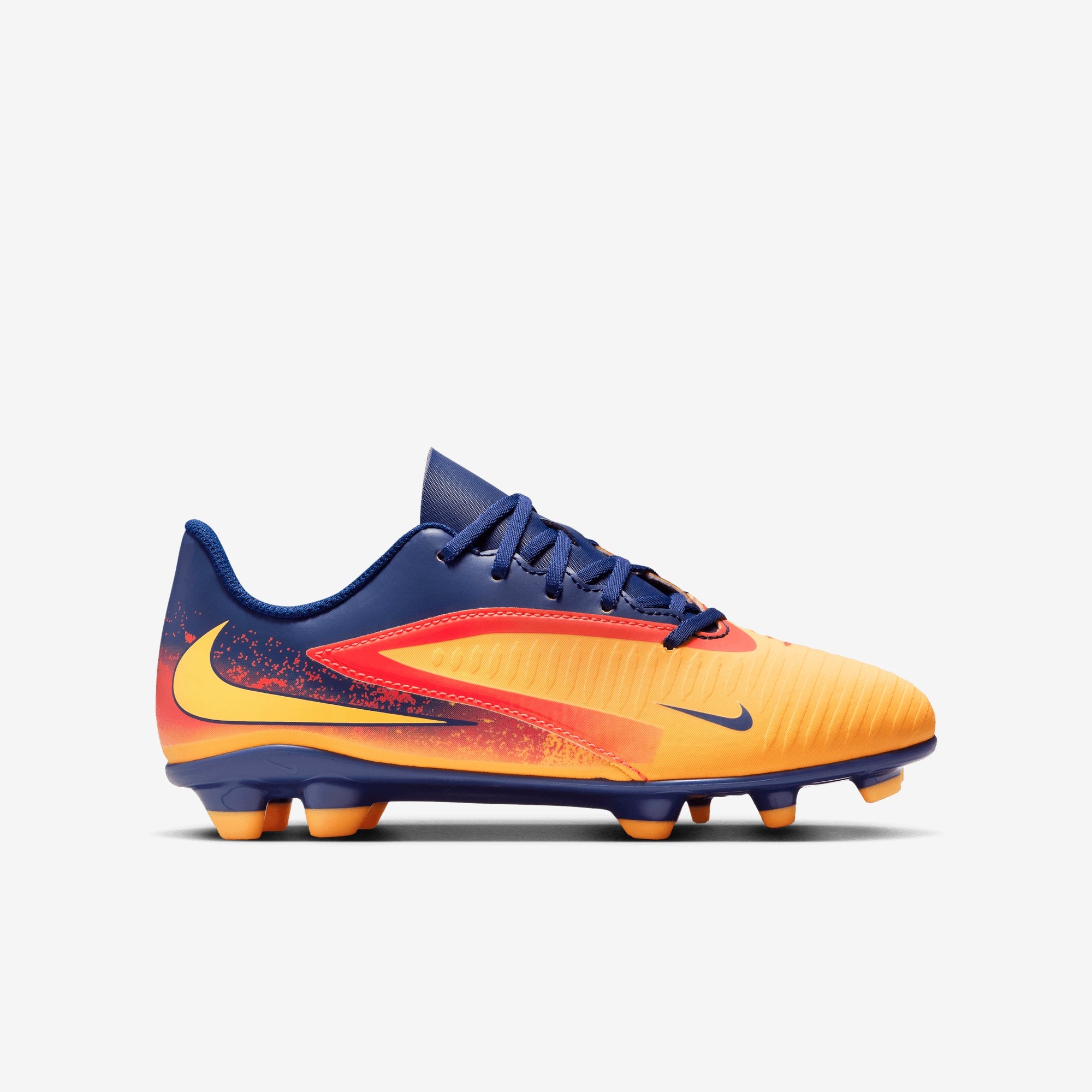 Nike Jr. Phantom 6 Low Club "Erling Haaland" Big Kids' Multi-Ground Soccer Cleats - Laser Orange/Lemon Venom-Blue Void