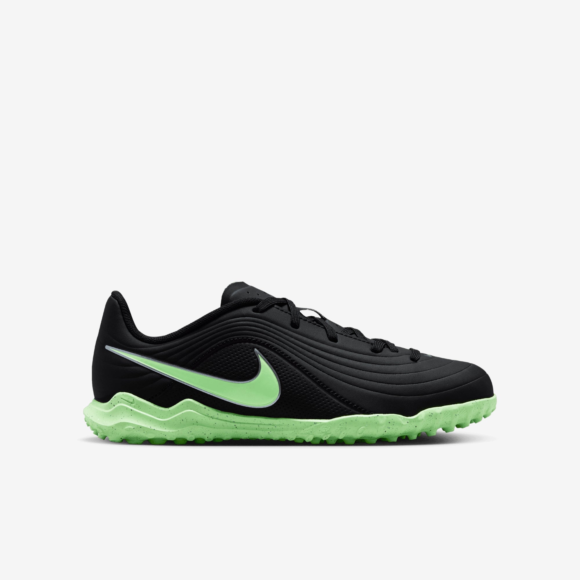 Nike Jr. Tiempo Maestro Club Big Kids Turf Low-Top Soccer Shoes - Black/Illusion Green-Black