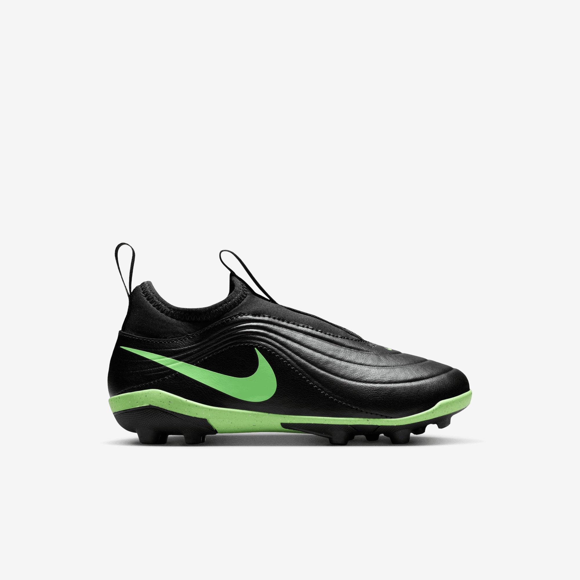 Nike Jr. Tiempo Maestro Club Flex Little Kids' Multi-Ground Low-Top Soccer Cleats - Black/Illusion Green-Black