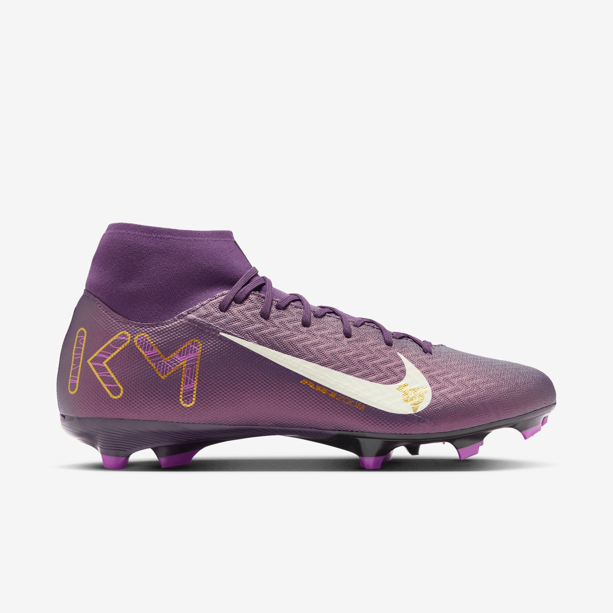 Nike Mercurial Superfly 10 Academy "Kylian Mbappé" MG High-Top Soccer Cleats - Grand Purple/Pale Ivory