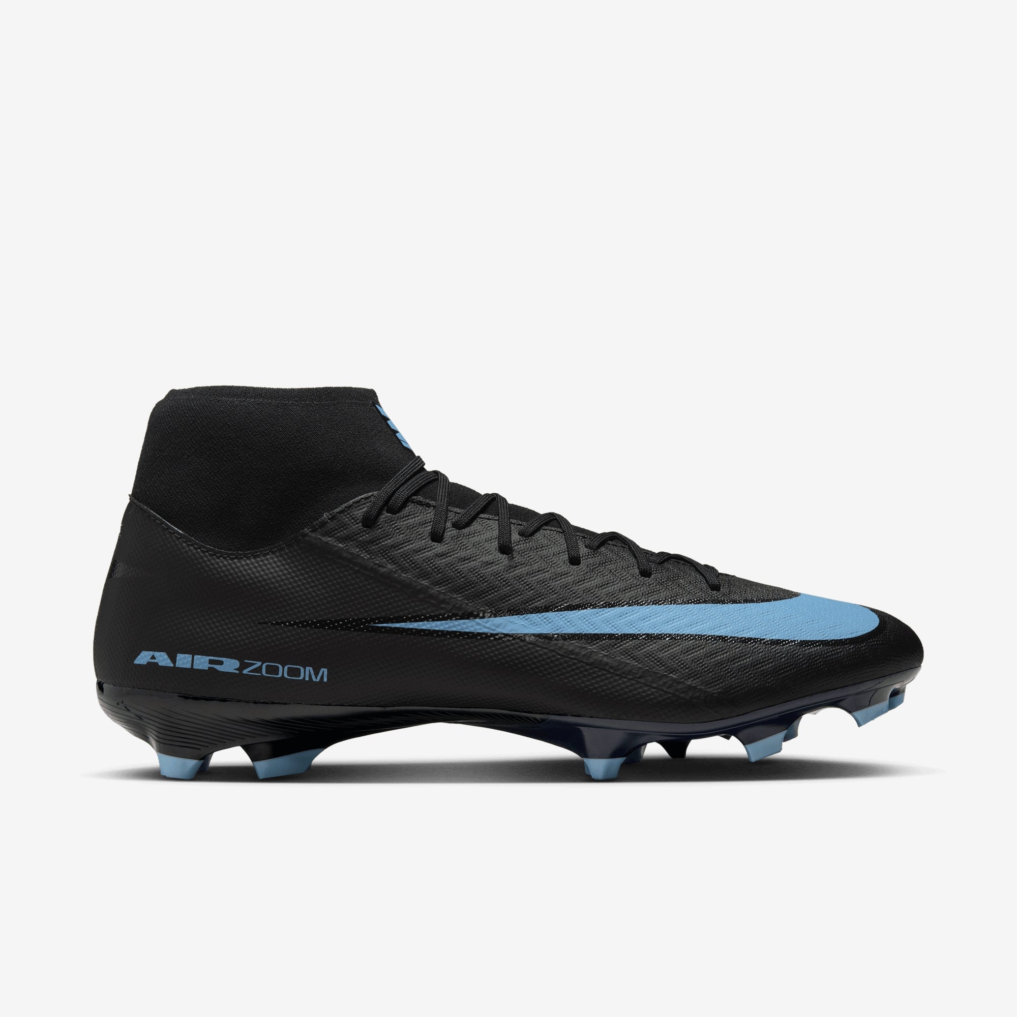 Nike Mercurial Superfly 10 Academy Multi-Ground High-Top Soccer Cleats - Black/Ice Blue