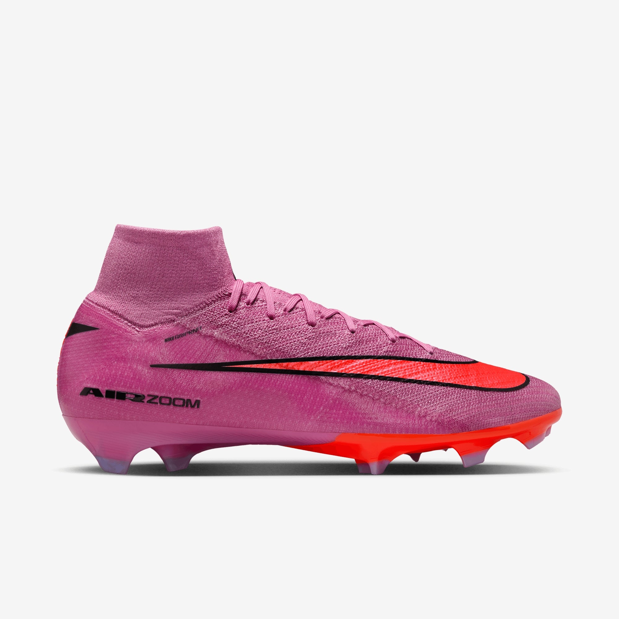Nike Mercurial Superfly 10 Elite Firm-Ground High-Top Soccer Cleats - Magic Flamingo/Black-Total Crimson