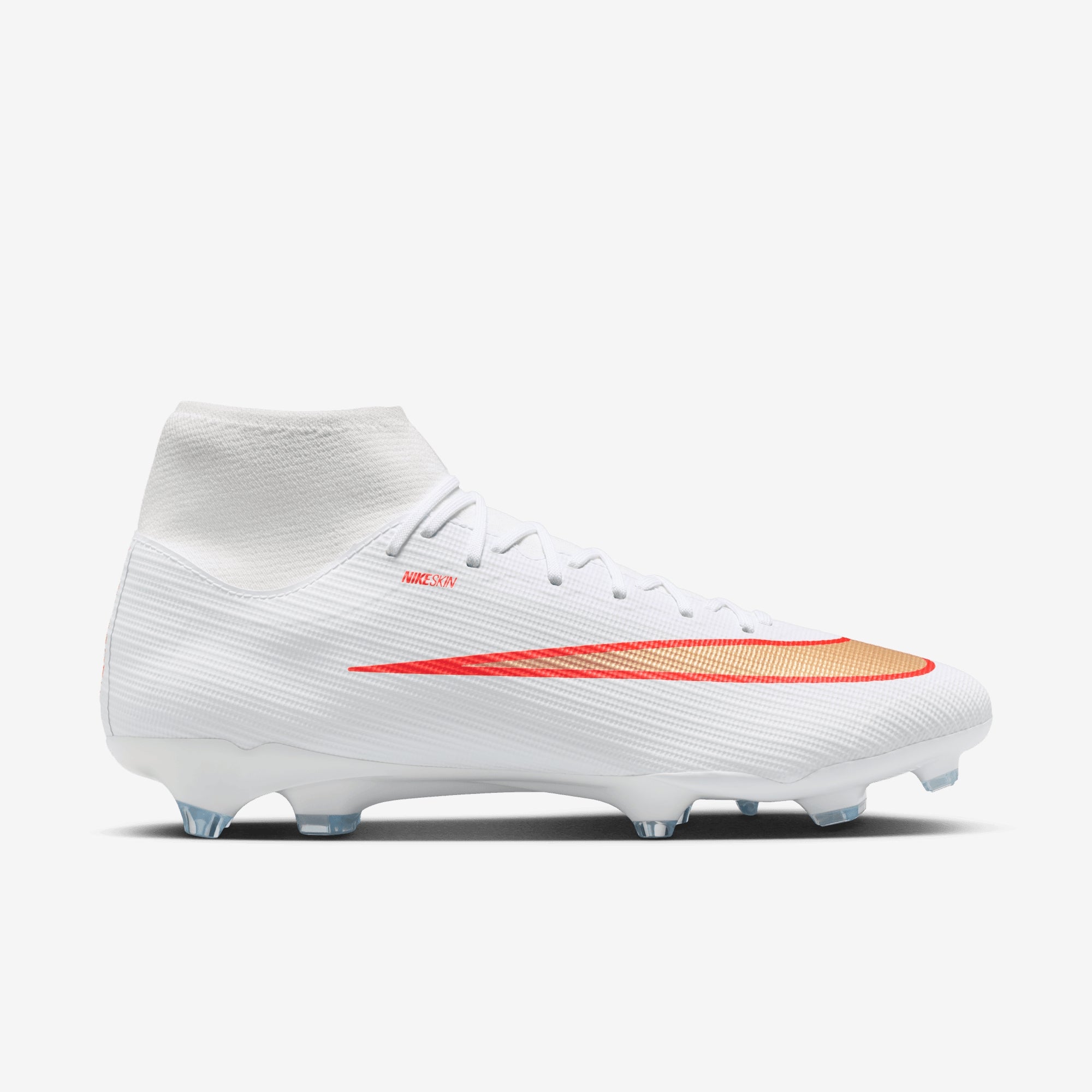 Nike Mercurial Superfly 11 Academy Multi-Ground High-Top Soccer Cleats - White/Blur-Bright Crimson