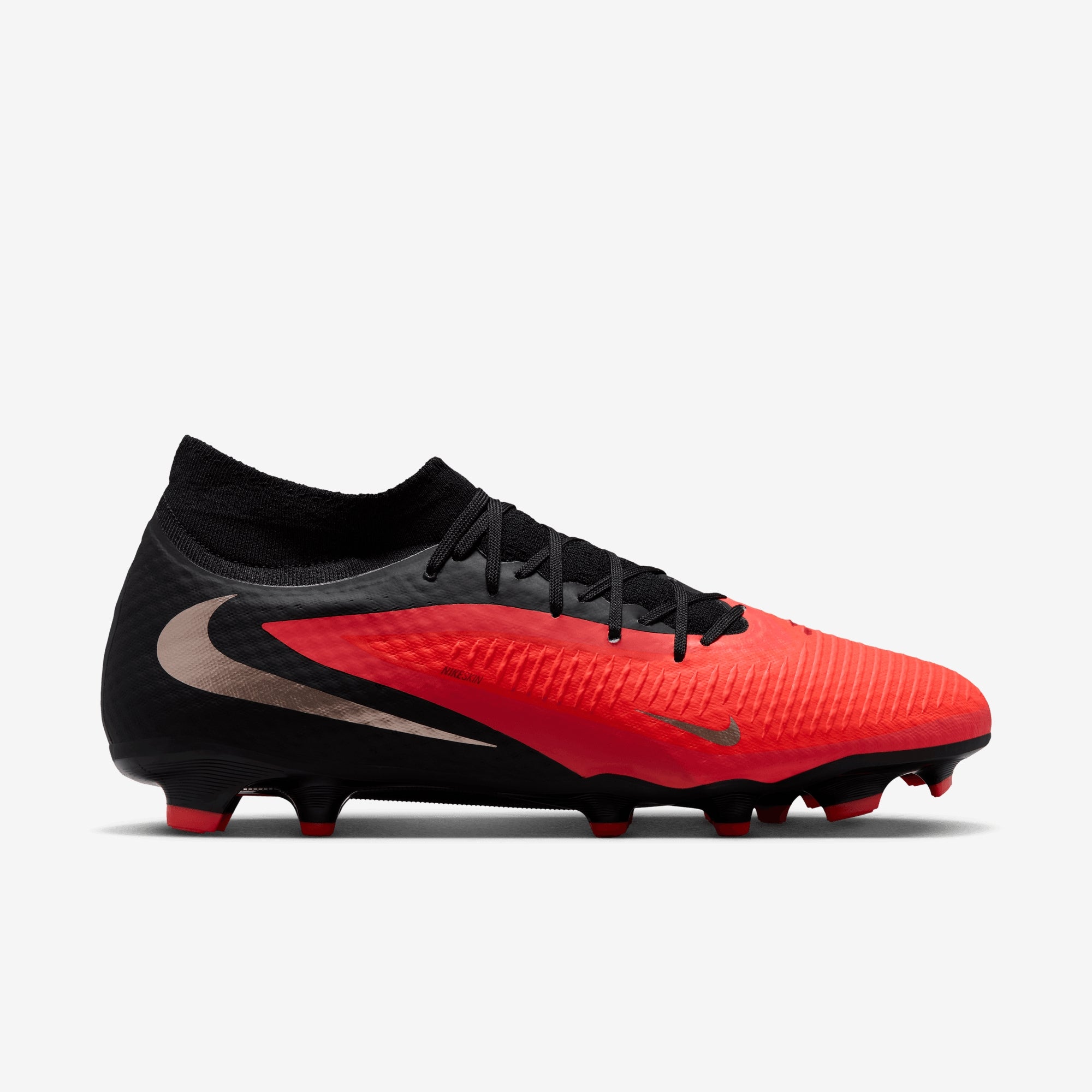 Nike Phantom 6 High Academy Multi-Ground Soccer Cleats - Bright Crimson/Blur-Black