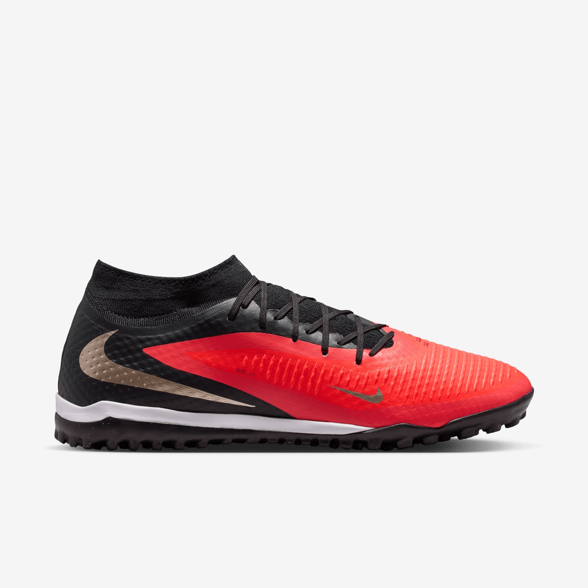 Nike Phantom 6 High Academy Turf Soccer Shoes - Bright Crimson/Blur-Black