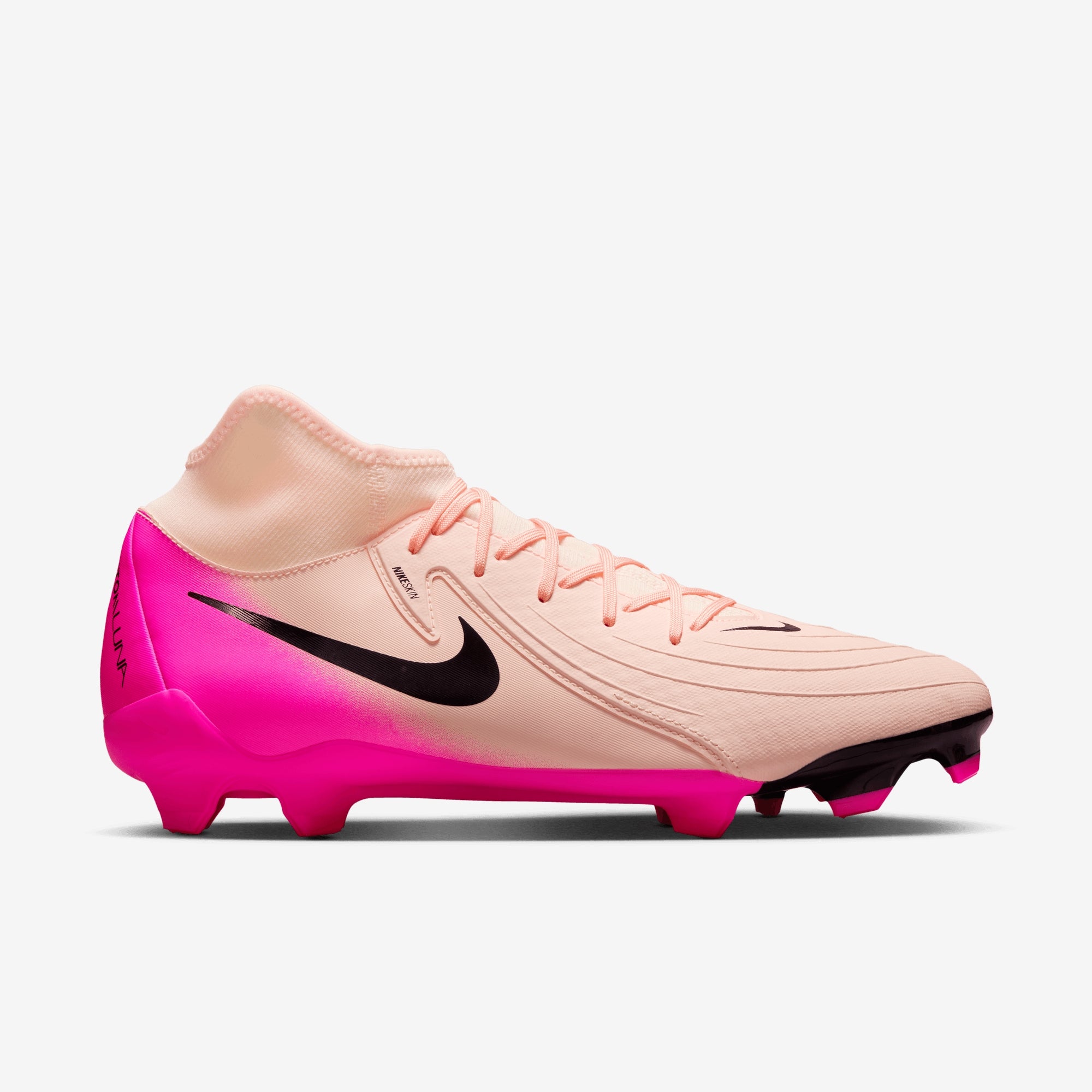 Nike Phantom Luna 2 Academy MG High-Top Soccer Cleats - Crimson Tint/Black-Pink Blast