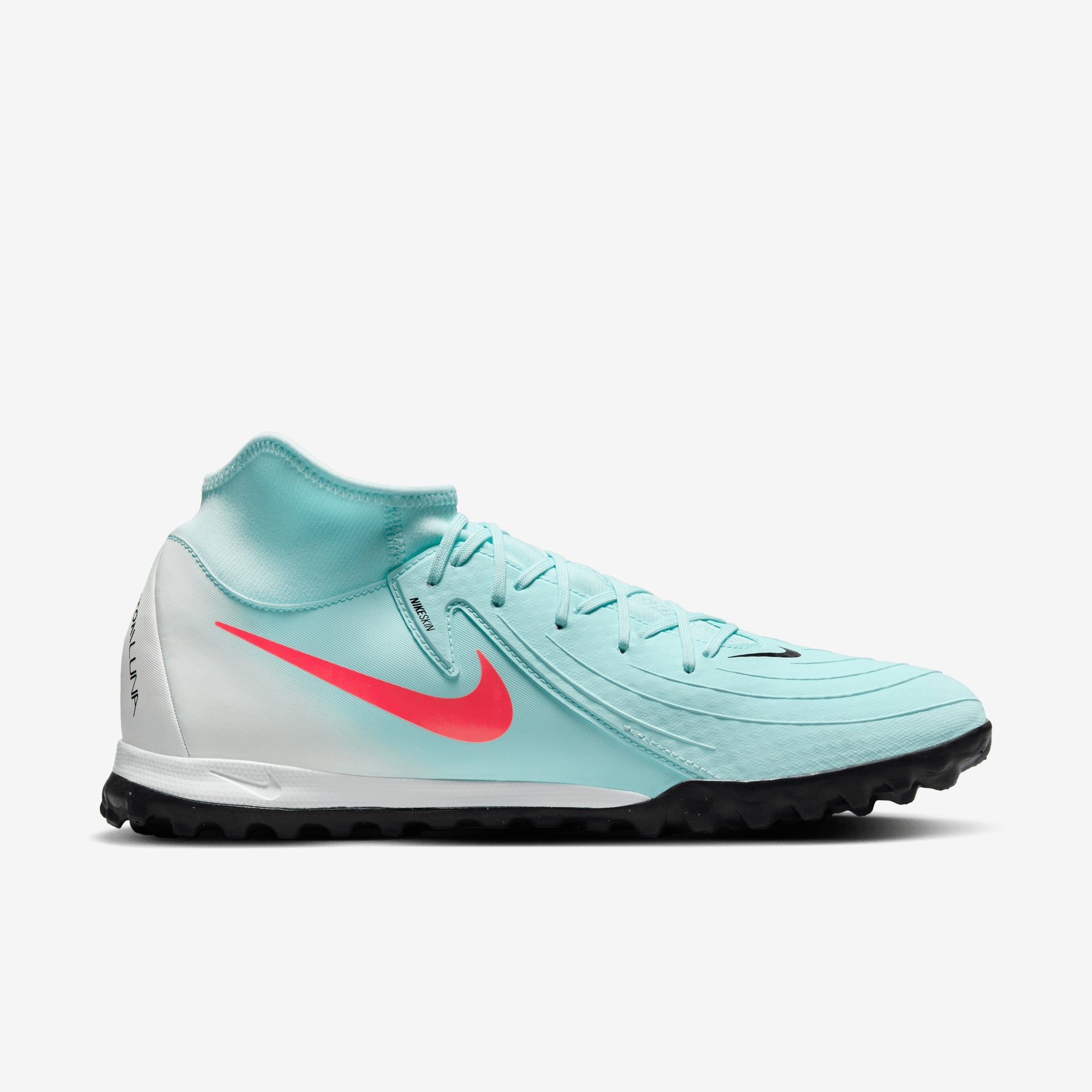 Nike Phantom Luna 2 Academy Turf High-Top Soccer Shoes - Mint/Atomic Red-Off Noir