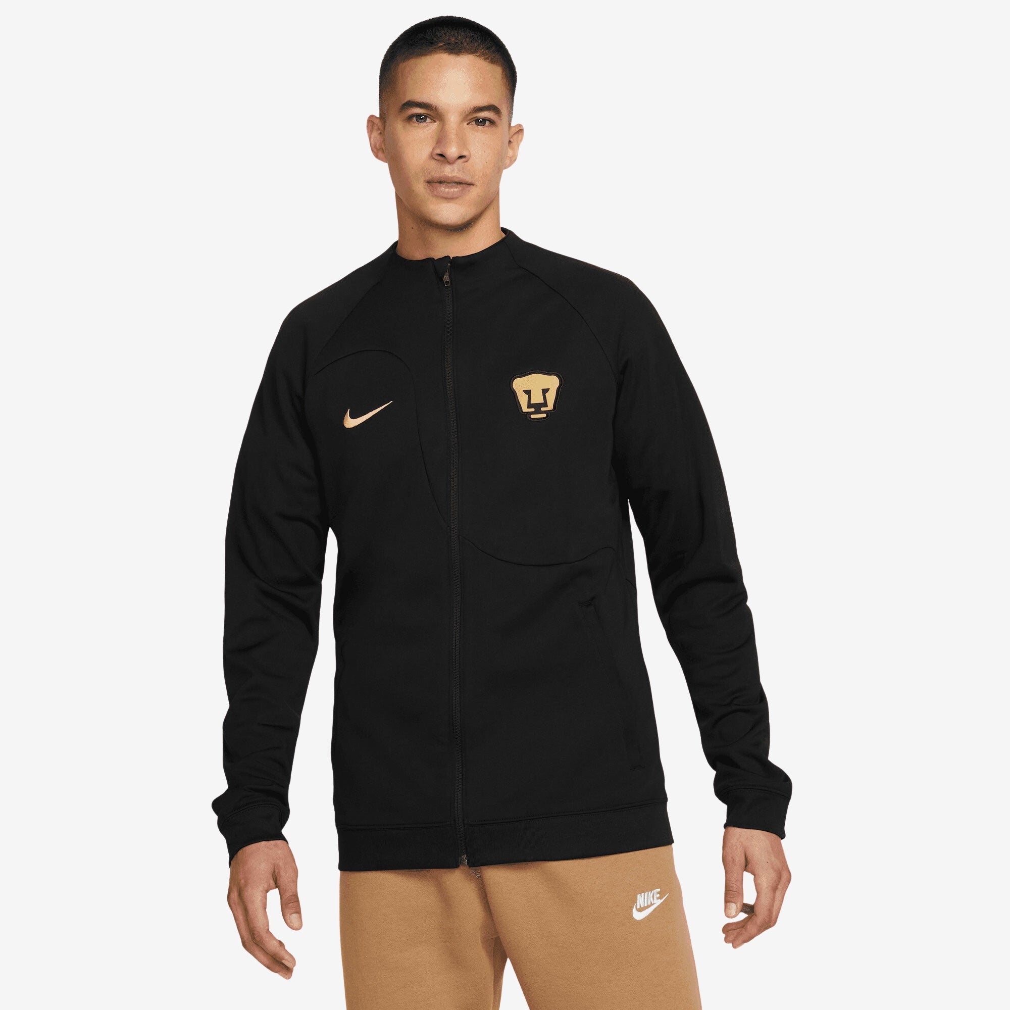 Nike Pumas UNAM Academy Pro Men's Full-Zip Knit Soccer Jacket - Black/Gold
