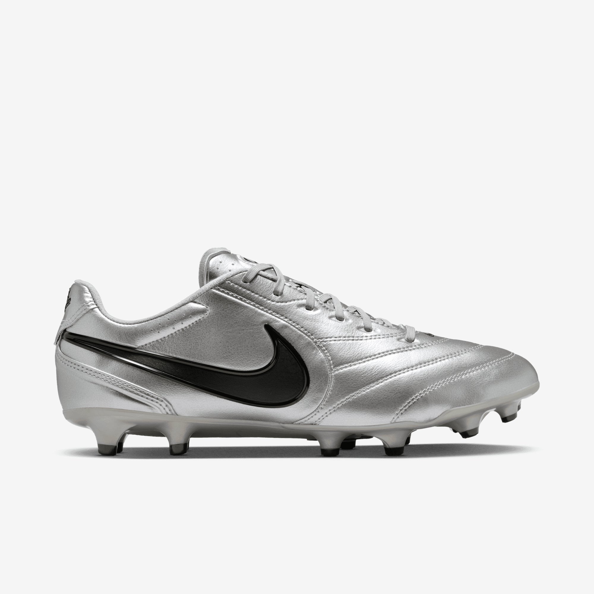Nike Tiempo Ligera Pro Firm-Ground Low-Top Soccer Cleats - Metallic Silver/Black