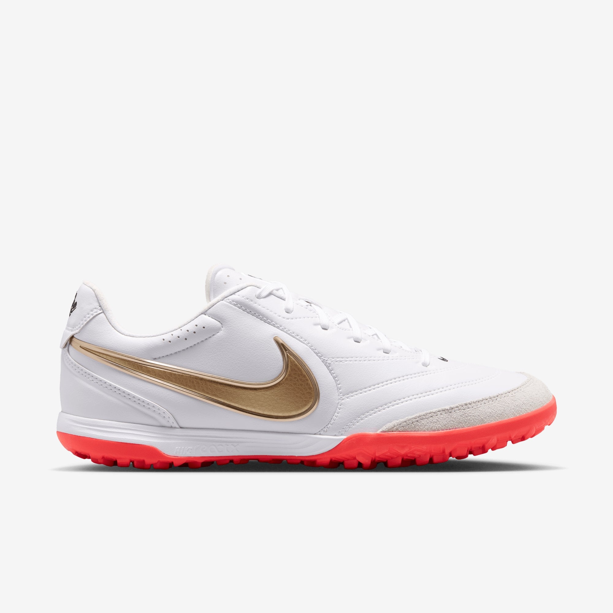 Nike Tiempo Ligera Pro Turf Low-Top Soccer Shoes - White/Blur-Bright Crimson