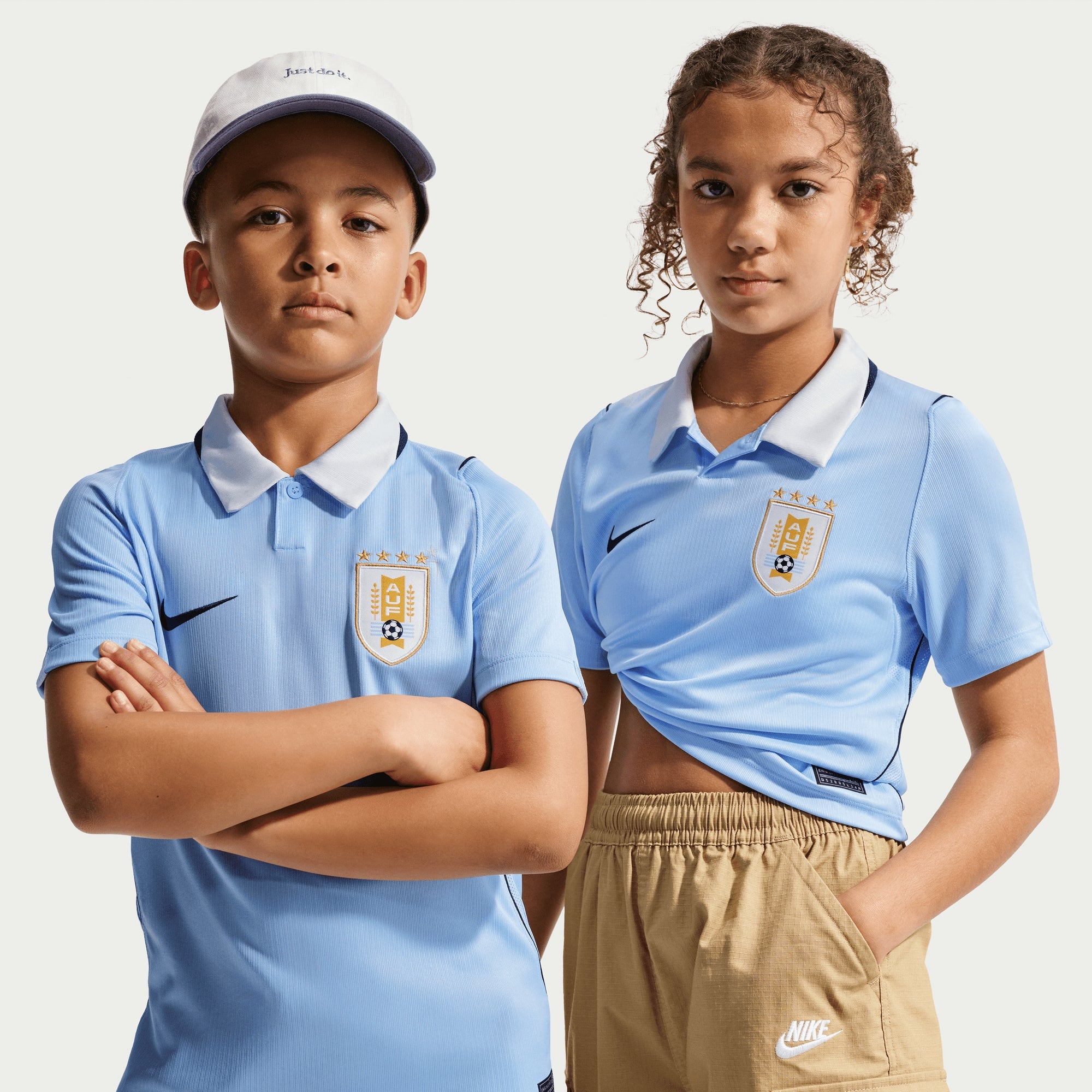Nike Uruguay 2026 Stadium Home Big Kids' Dri-FIT Soccer Replica Jersey - Royal Tint/Obsidian