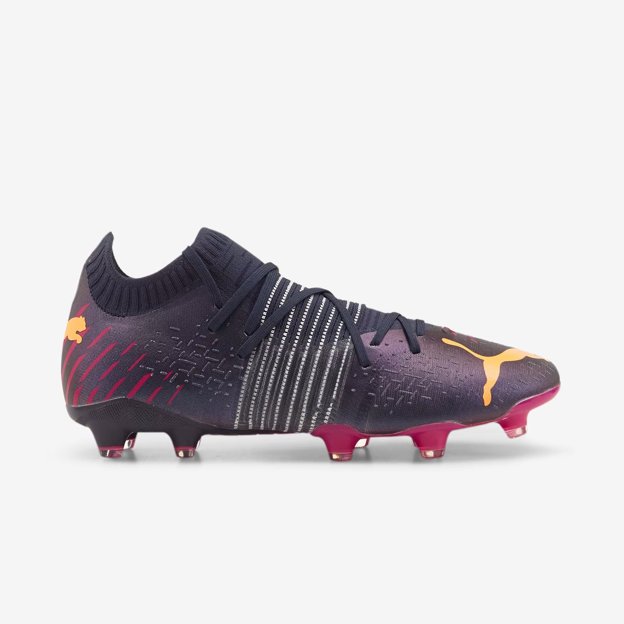 PUMA FUTURE 1.2 Firm/Artificial-Ground Low-Top Soccer Cleats - Parisian Night-Neon Citrus-Festival Fuchsia